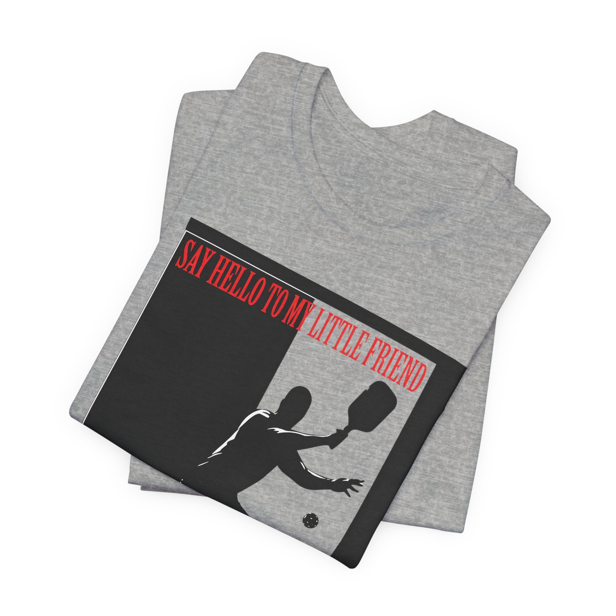 Tennis Tee — "Say Hello to My Little Friend" Retro Silhouette Shirt