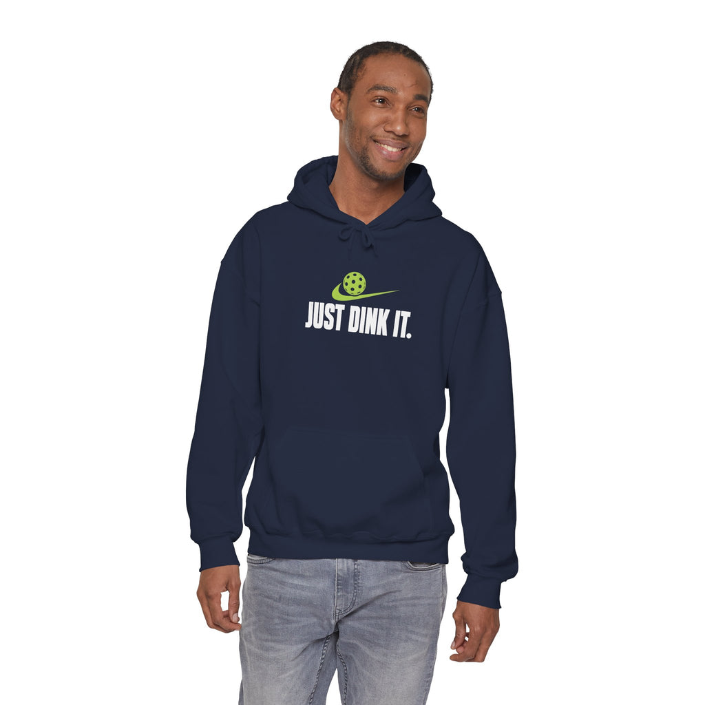 Pickleball Hoodie - "Just Dink It." Sweatshirt with Ball & Paddle Graphic