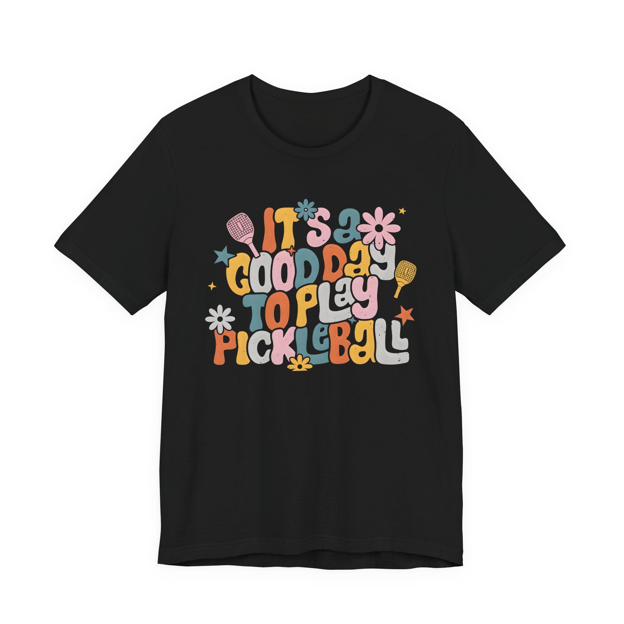 Pickleball Tee - "It's a Good Day to Play Pickleball" Retro Floral Graphic T-Shirt