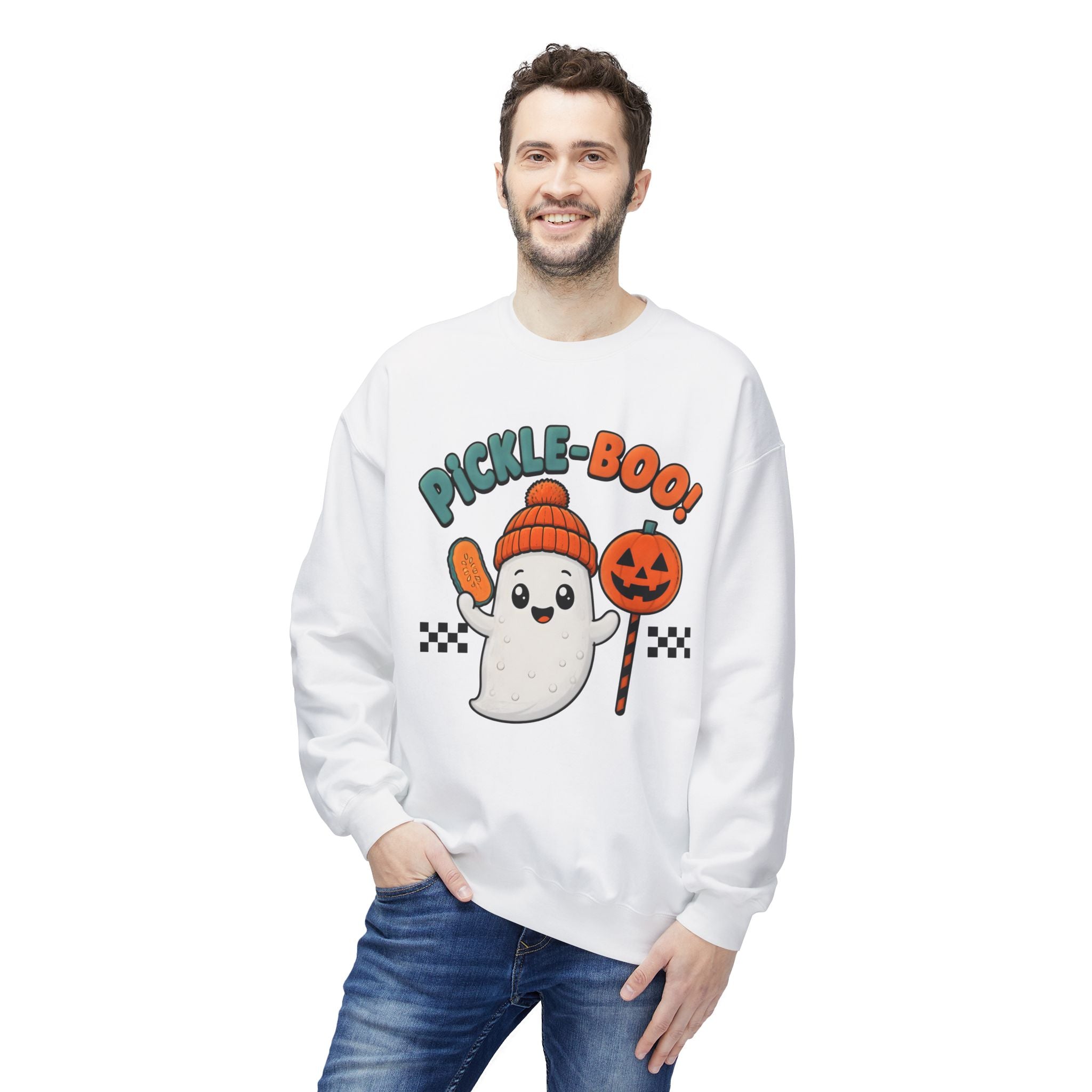 Halloween Pickle-Boo Ghost Sweatshirt