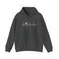 Hoodie — Minimal Tiny Sun Chest Graphic, Casual Cozy Pullover