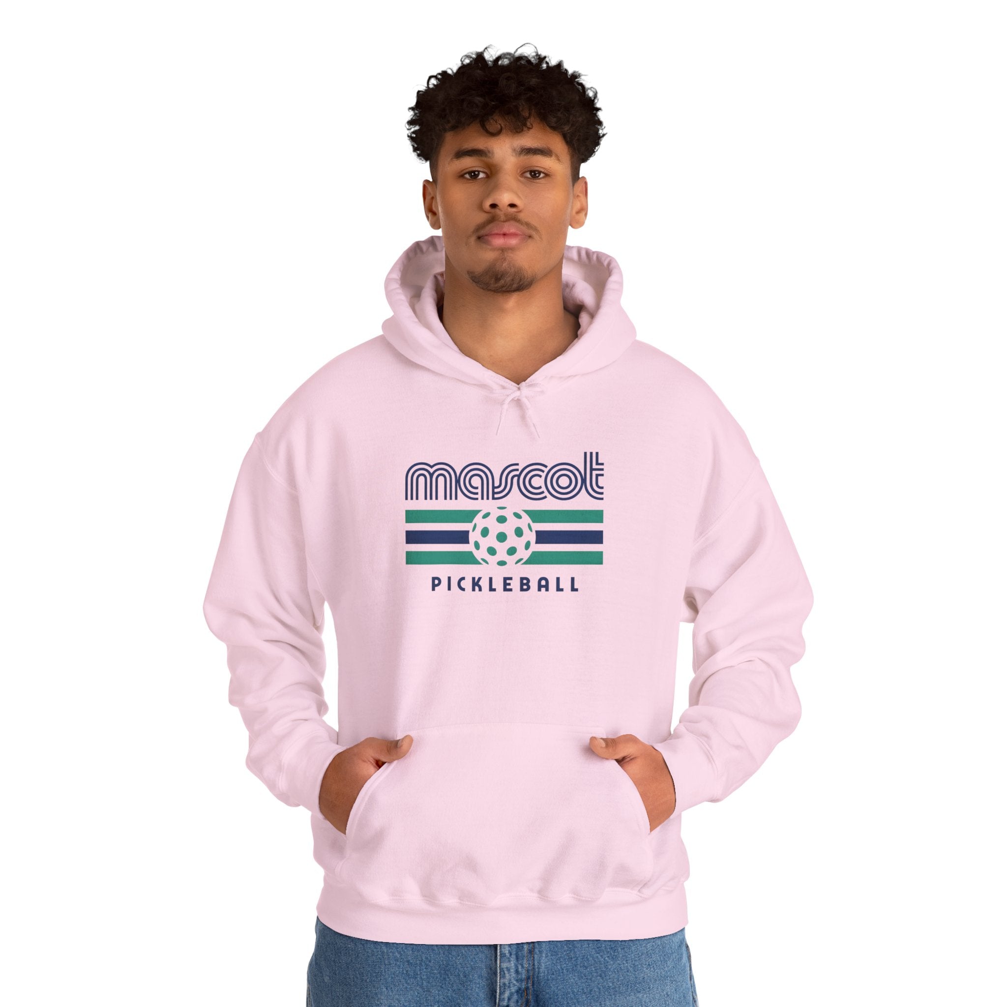 Mascot Pickleball Hoodie — Retro Striped Pickleball Pullover