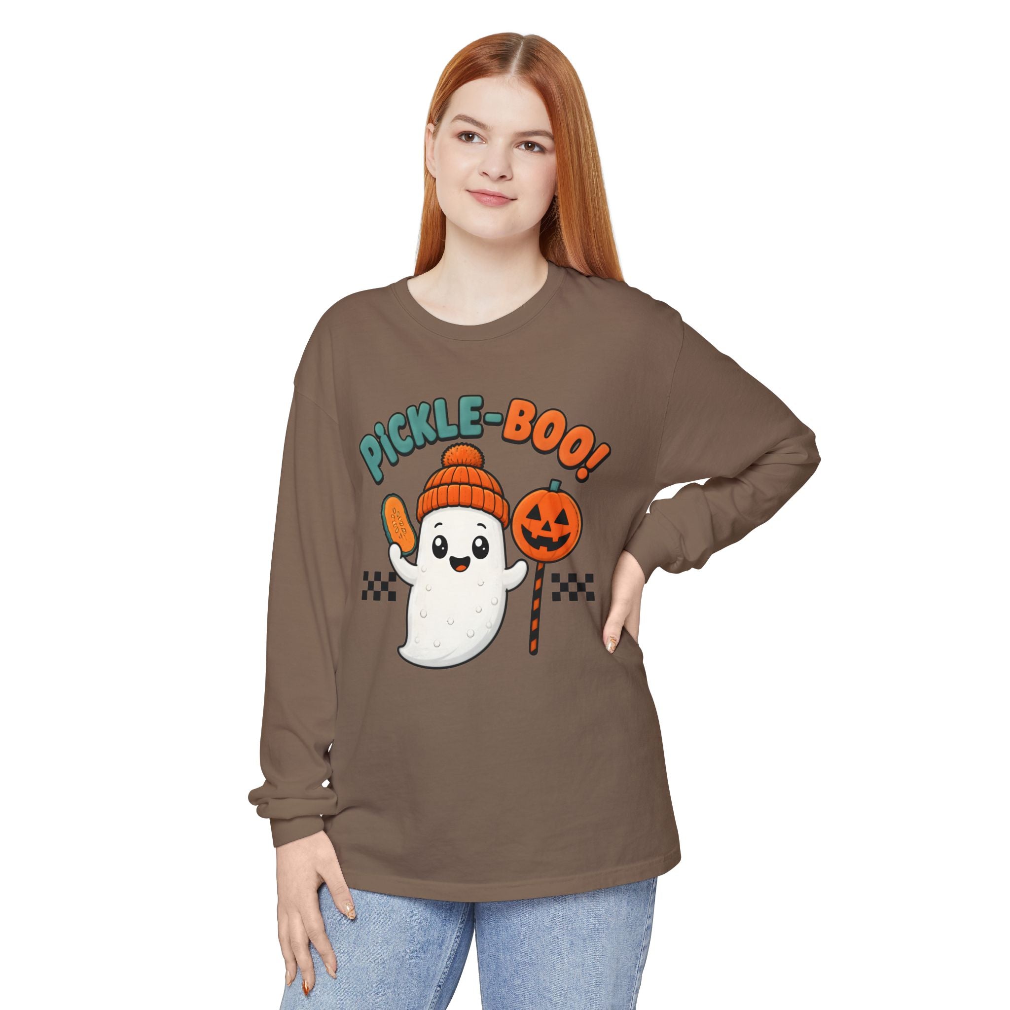 Pickle-Boo! Ghost Halloween Long Sleeve Tee