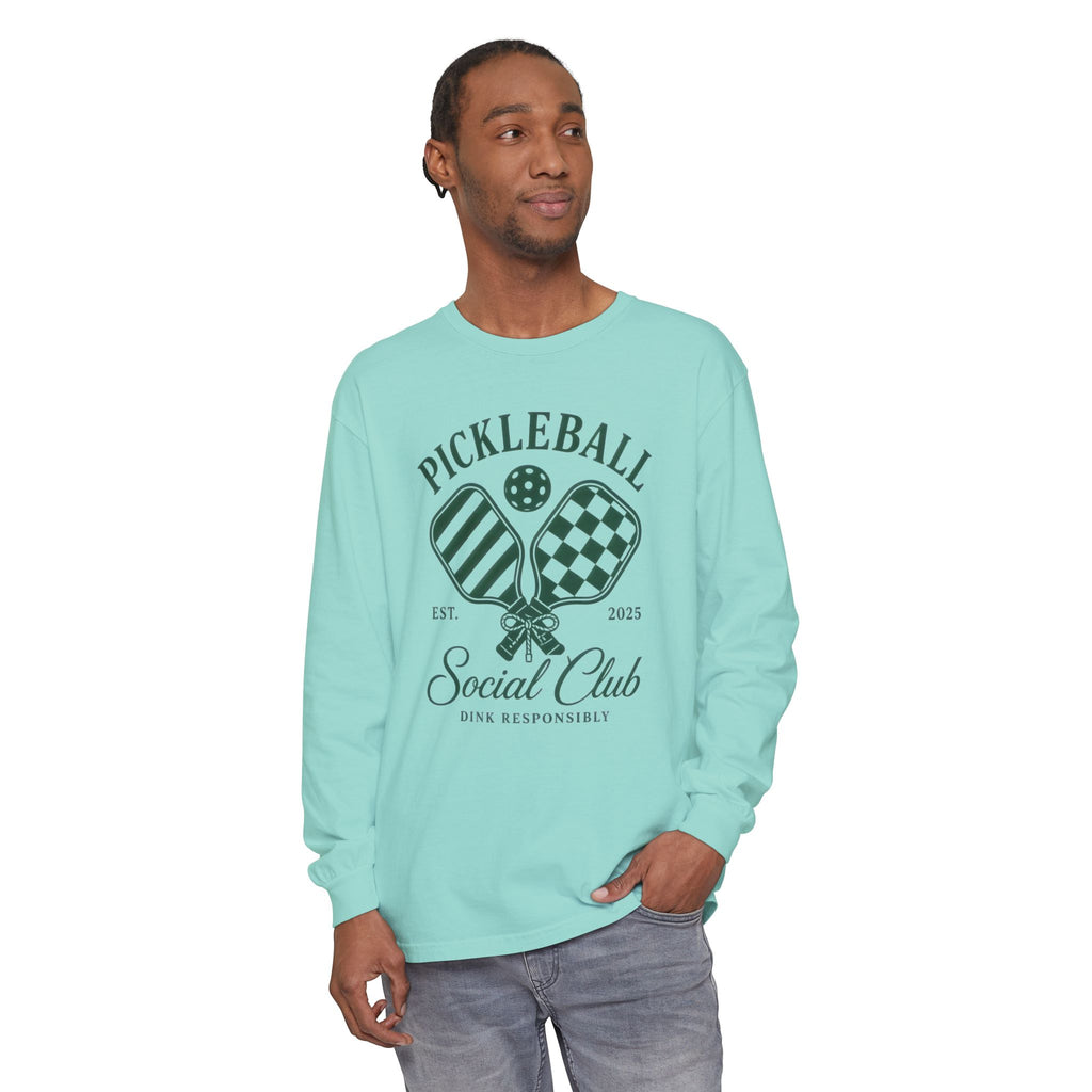 Pickleball Social Club Long Sleeve Tee — “Dink Responsibly”