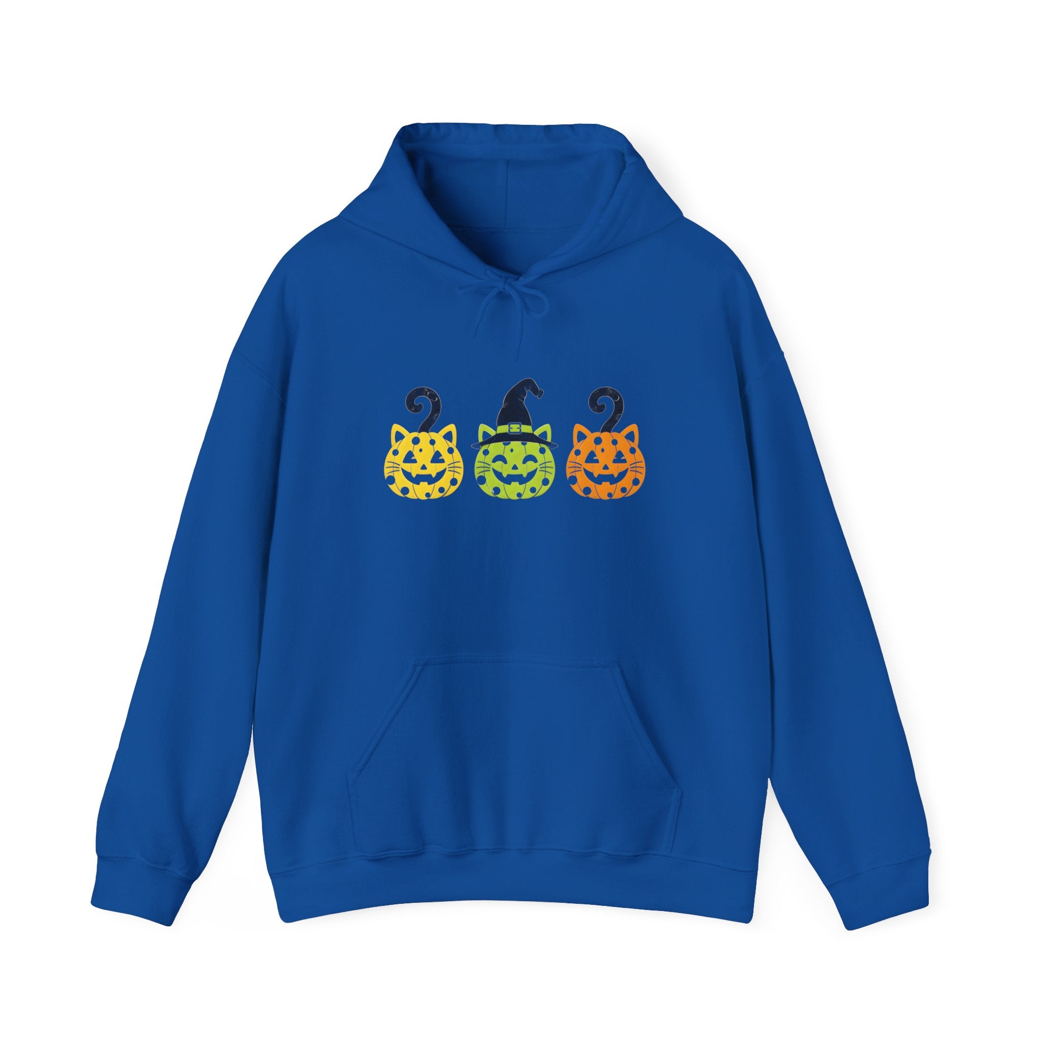 Pumpkin Trio Halloween Hoodie — Cute Witch Hat Jack-o'-Lantern Sweatshirt