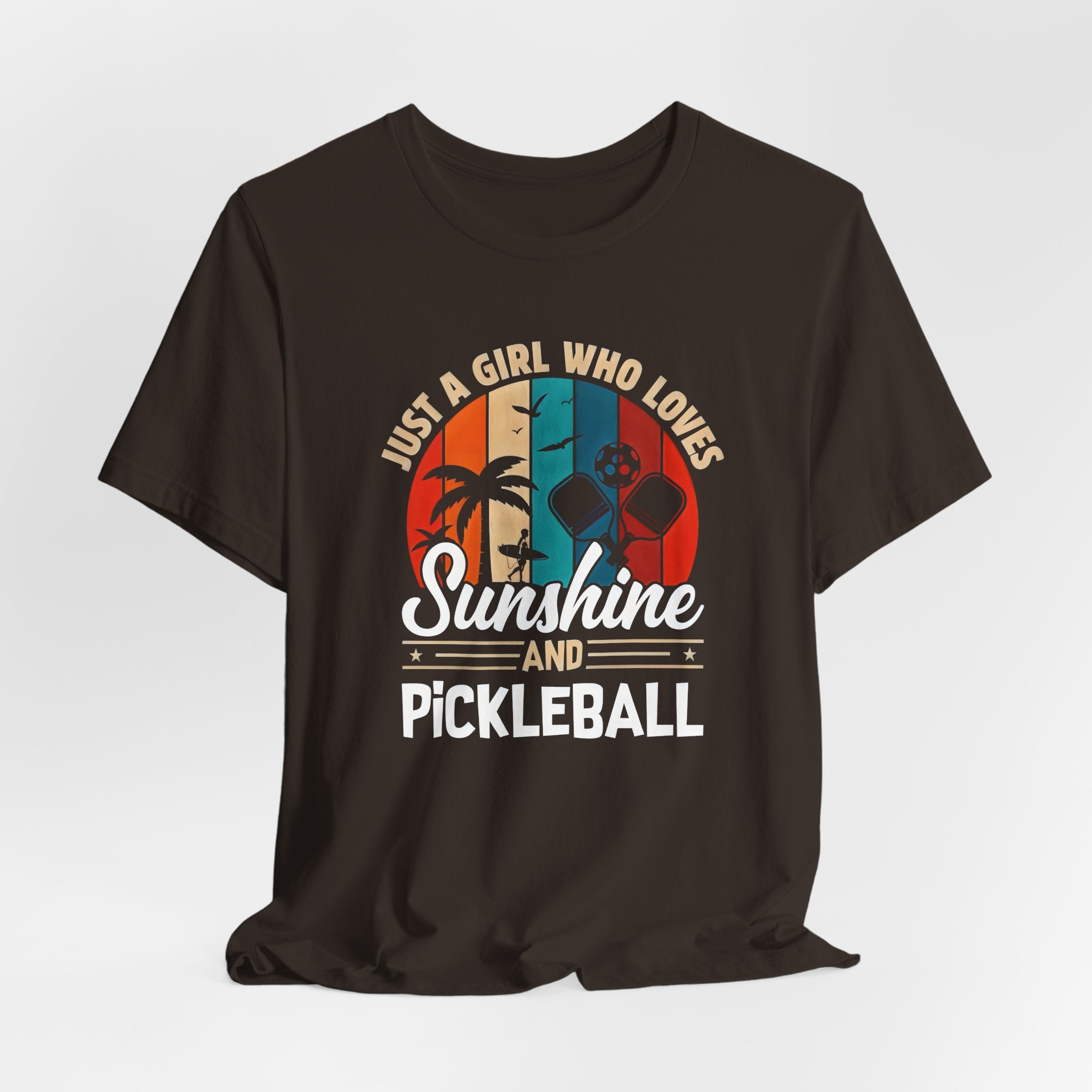 Sunshine and Pickleball T-Shirt — “Just a Girl Who Loves Sunshine and Pickleball” Retro Tee