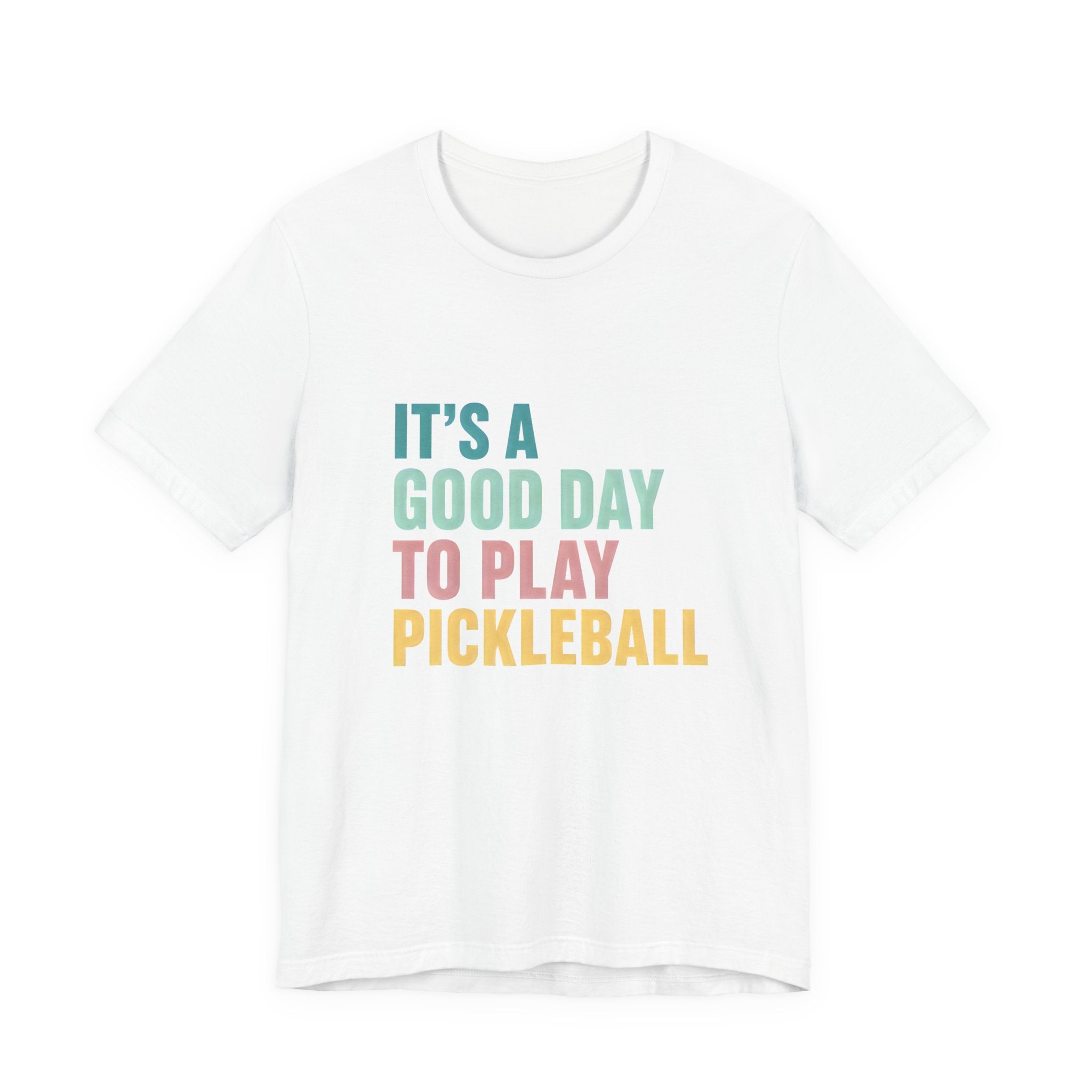 Pickleball Tee — "It's a Good Day to Play Pickleball" Retro Colorblock Shirt
