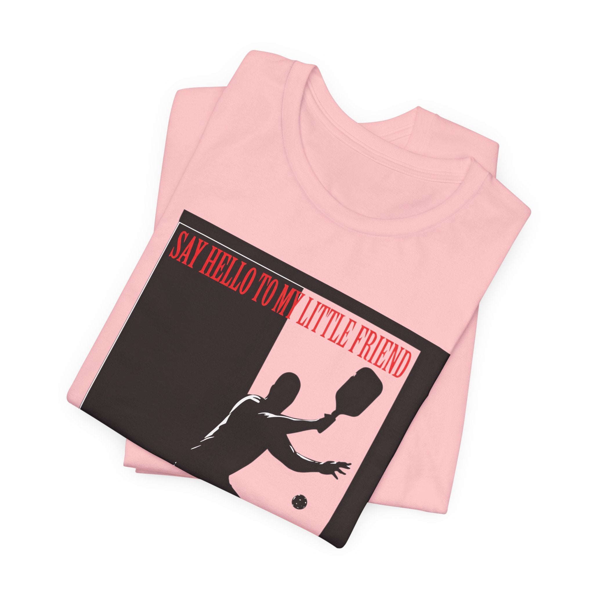 Tennis Tee — "Say Hello to My Little Friend" Retro Silhouette Shirt