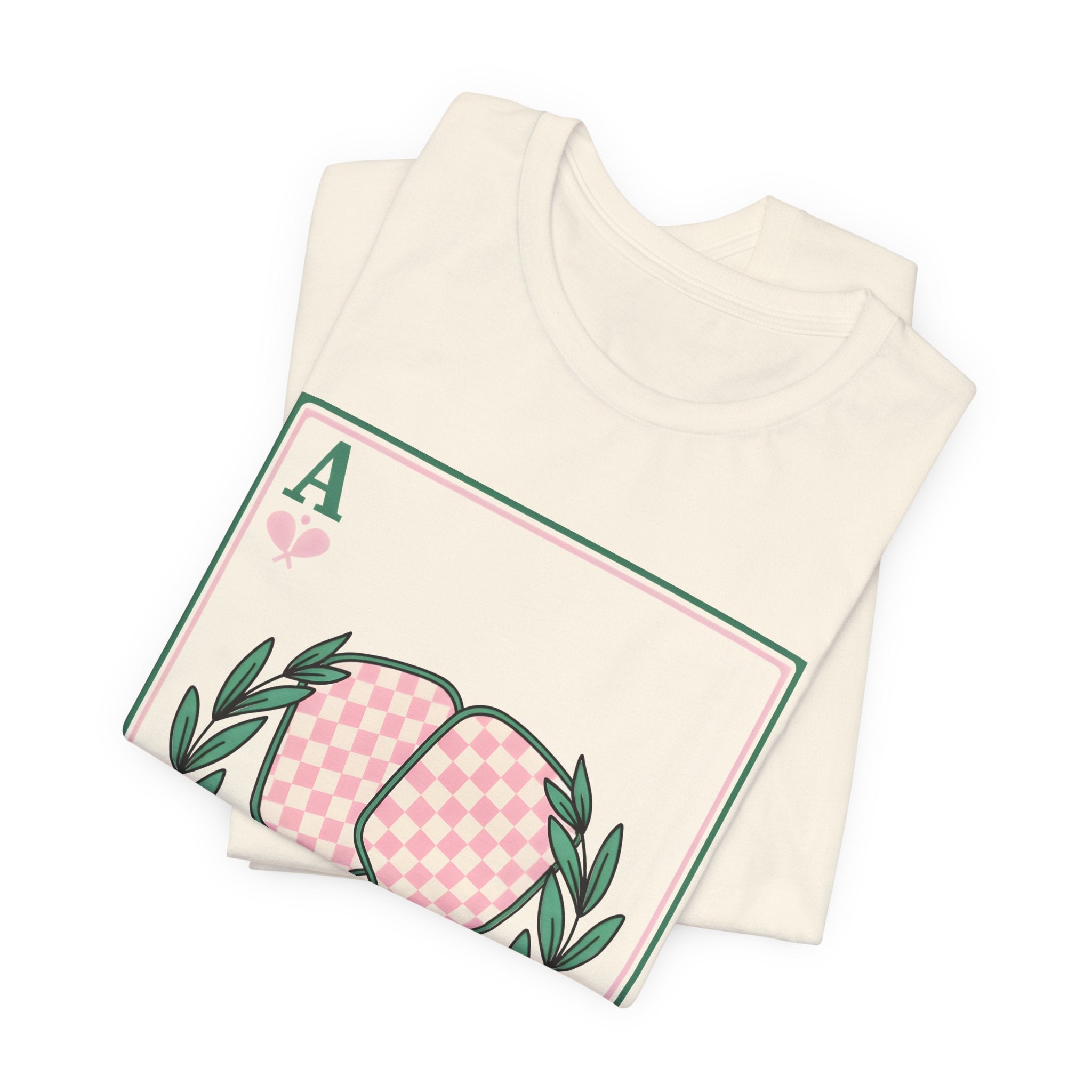 Ace of Hearts Playing Card Tee — Pink Checker Butt Graphic T-Shirt