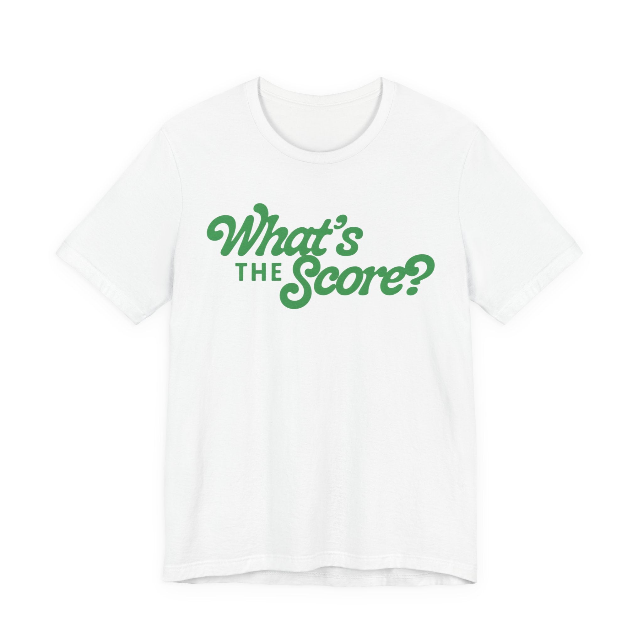 What's The Score? Graphic Tee — Retro Script Sports Fan T-Shirt