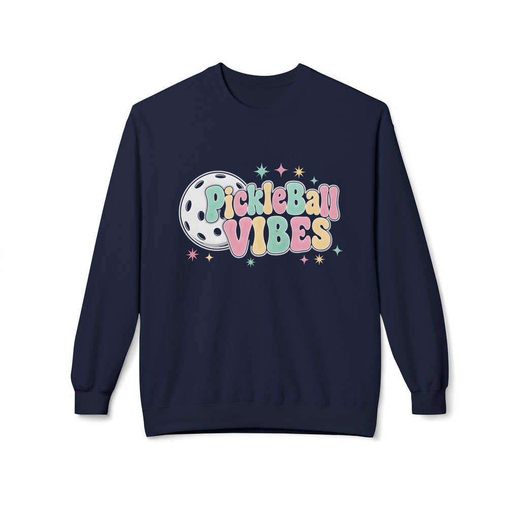 Pickleball Vibes Crewneck Sweatshirt — Pastel Retro Pickleball Graphic