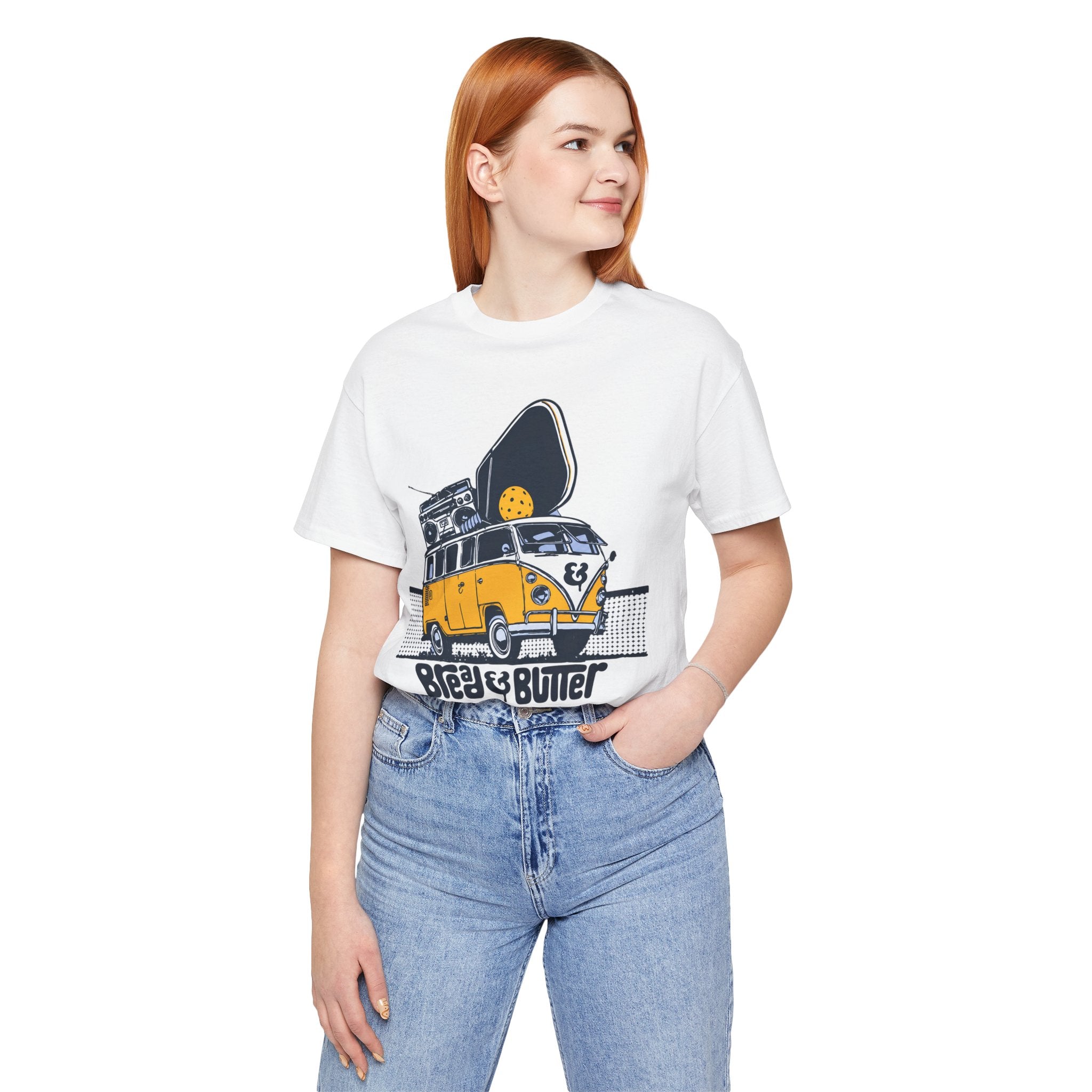 Pickleball Camper Tee — "Bread & Butter" VW Van Design