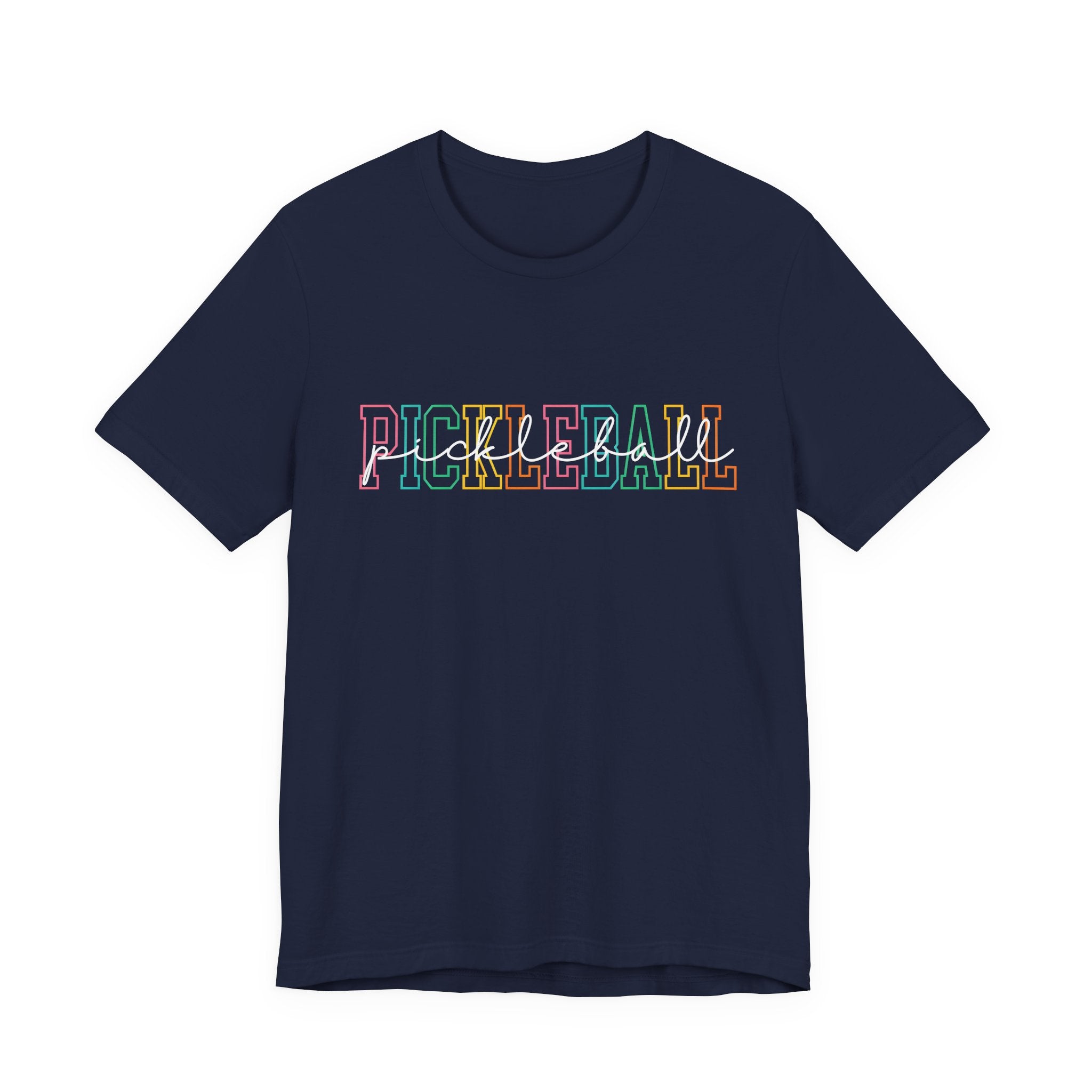 Pickleball Retro Outline T-Shirt — Colorful Athletic Court Tee