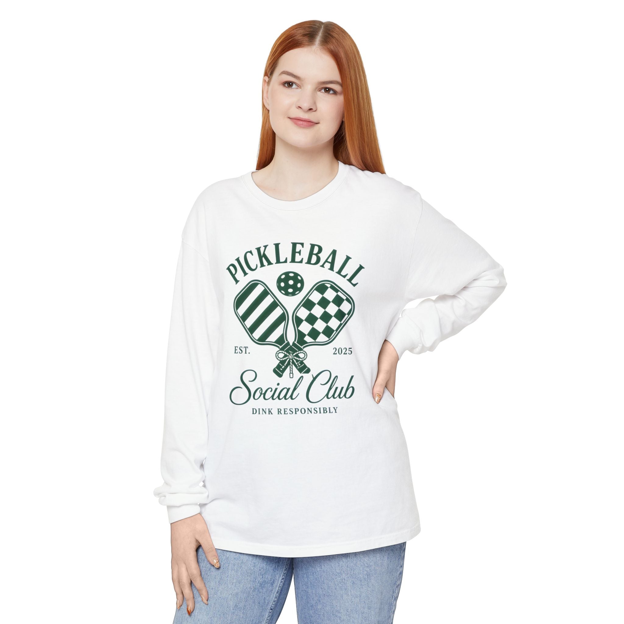 Pickleball Social Club Long Sleeve Tee — “Dink Responsibly”