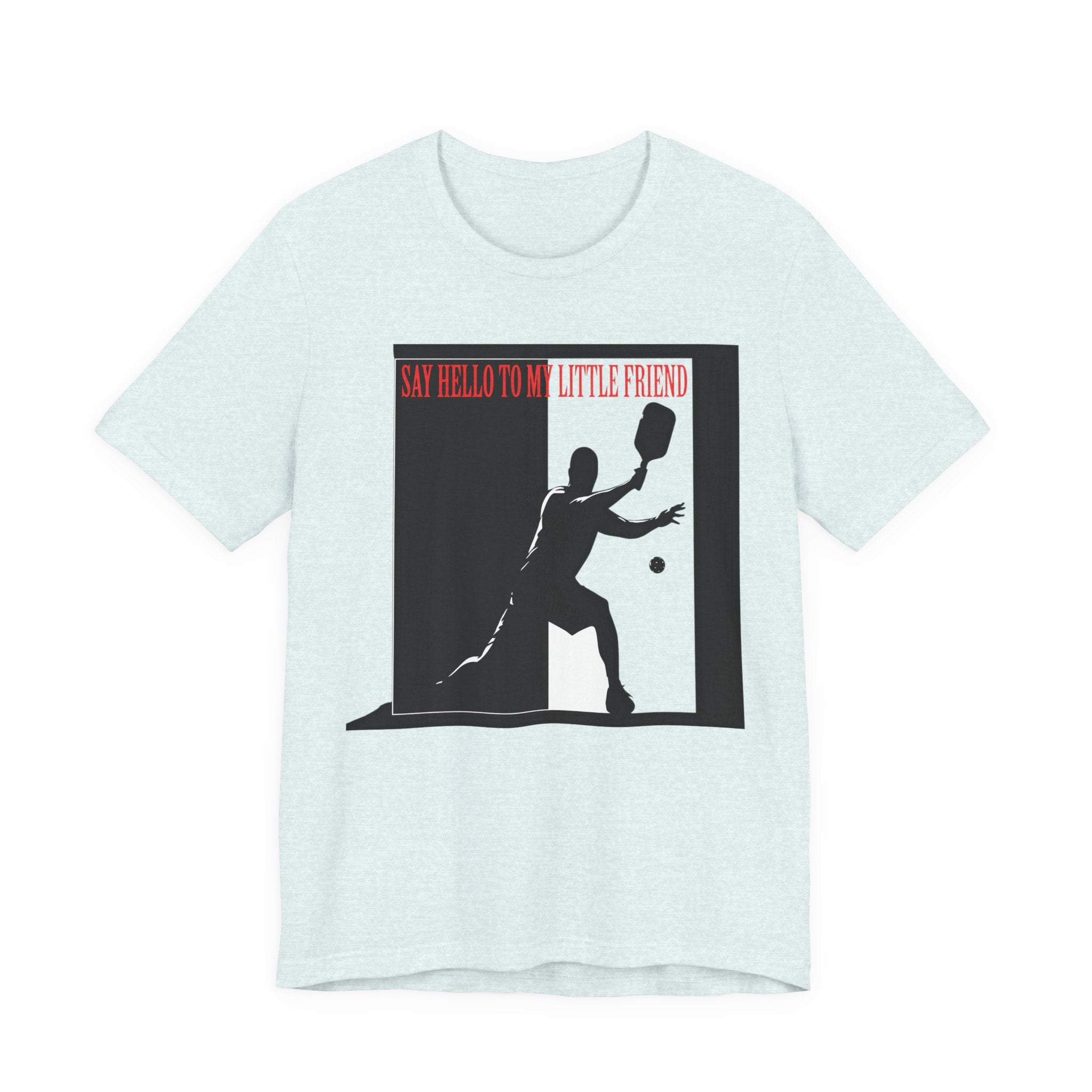 Tennis Tee — "Say Hello to My Little Friend" Retro Silhouette Shirt