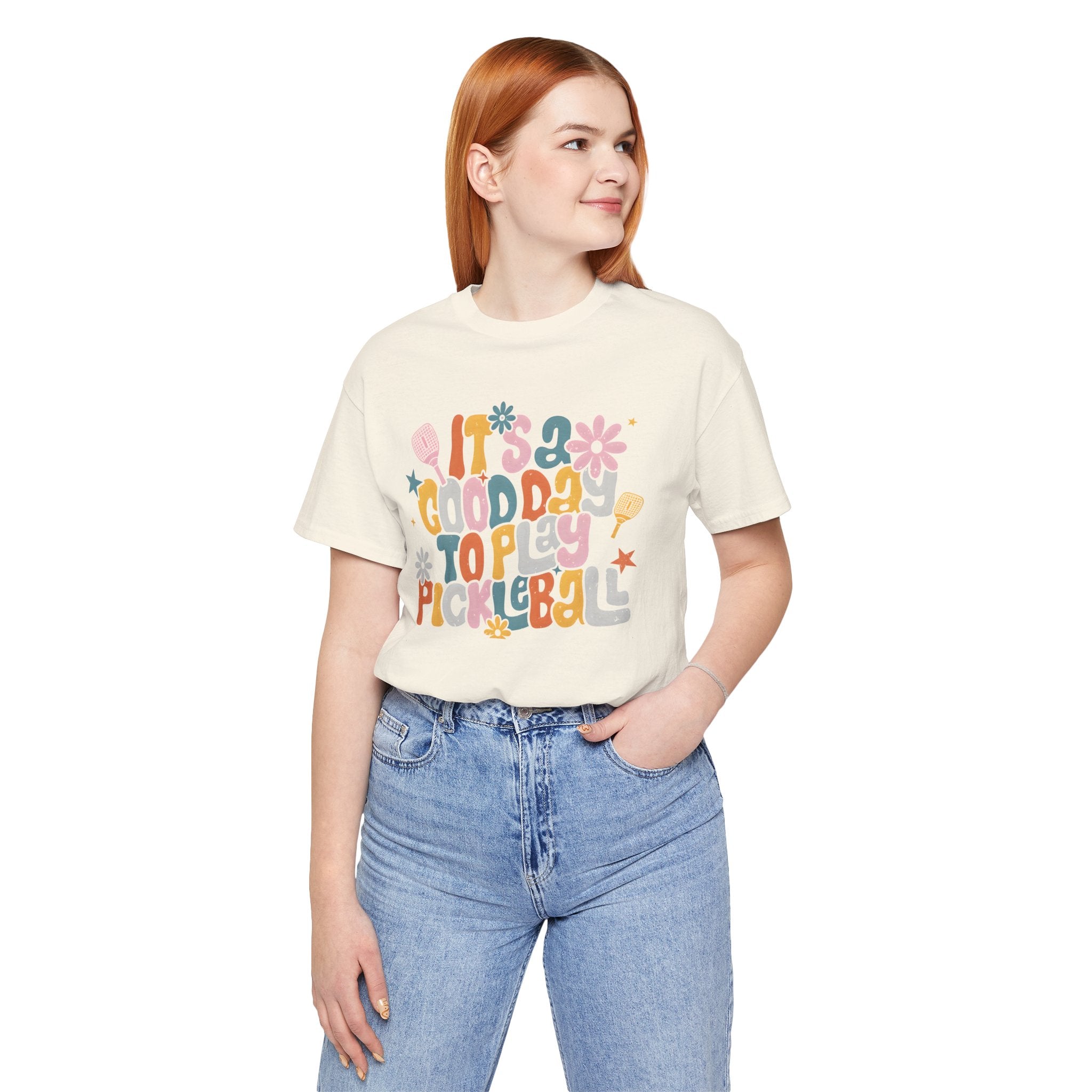 Pickleball Tee - "It's a Good Day to Play Pickleball" Retro Floral Graphic T-Shirt