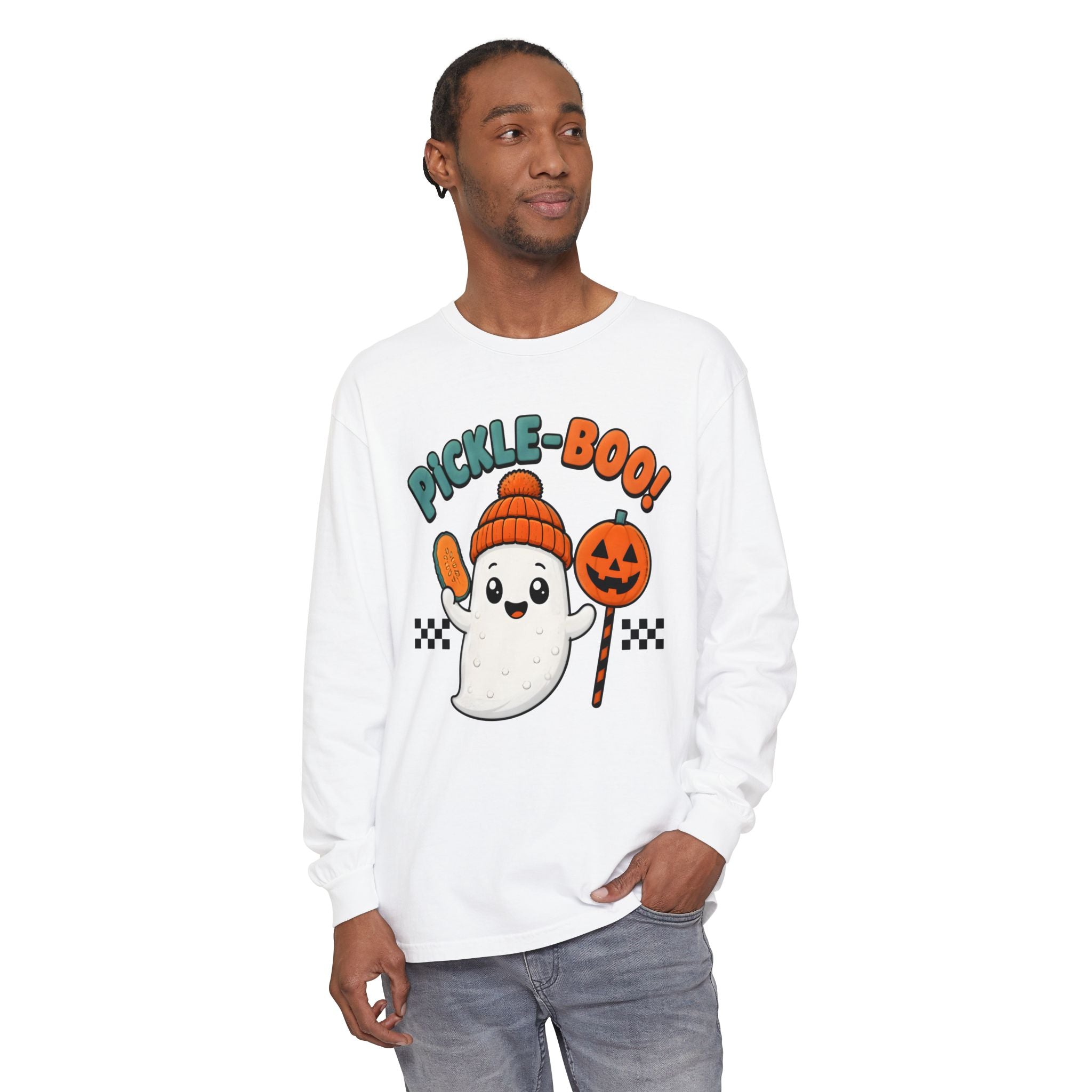 Pickle-Boo! Ghost Halloween Long Sleeve Tee