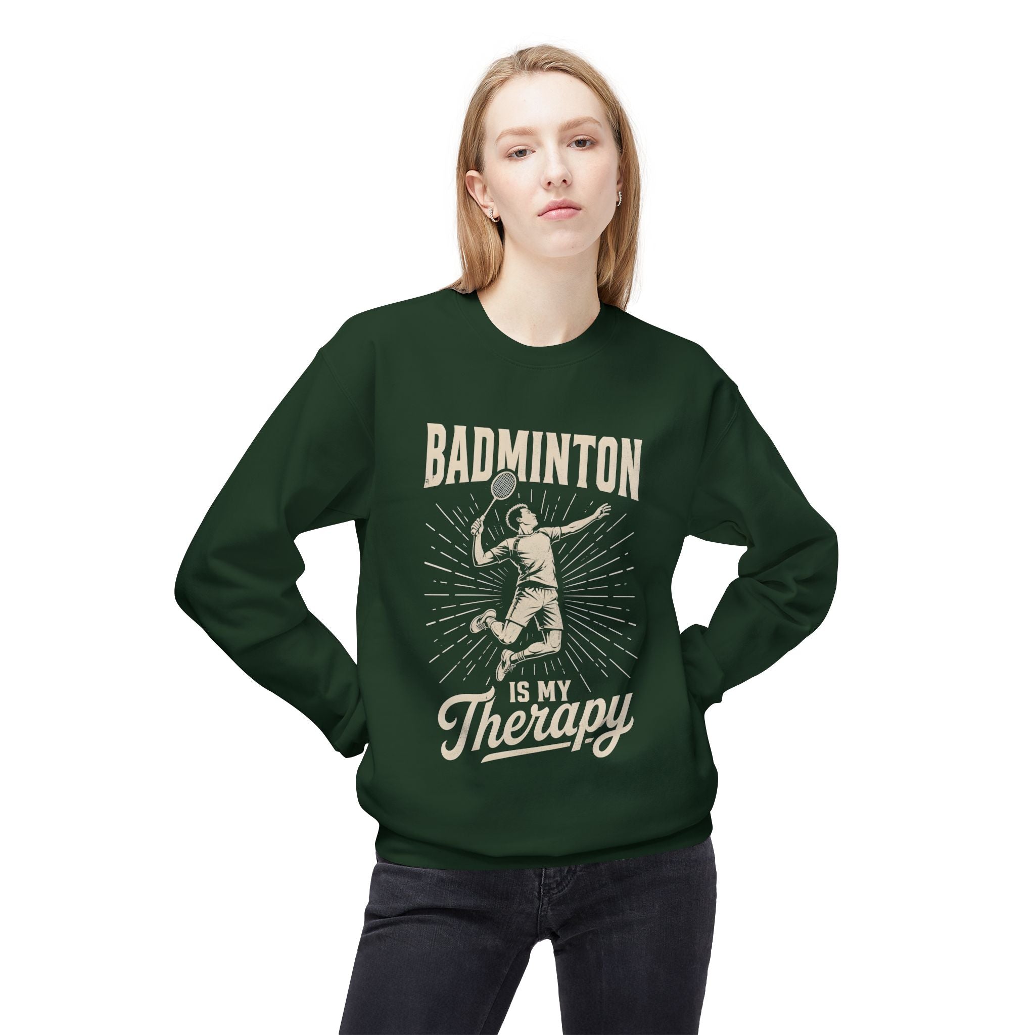 Badminton Is My Therapy Crewneck Sweatshirt
