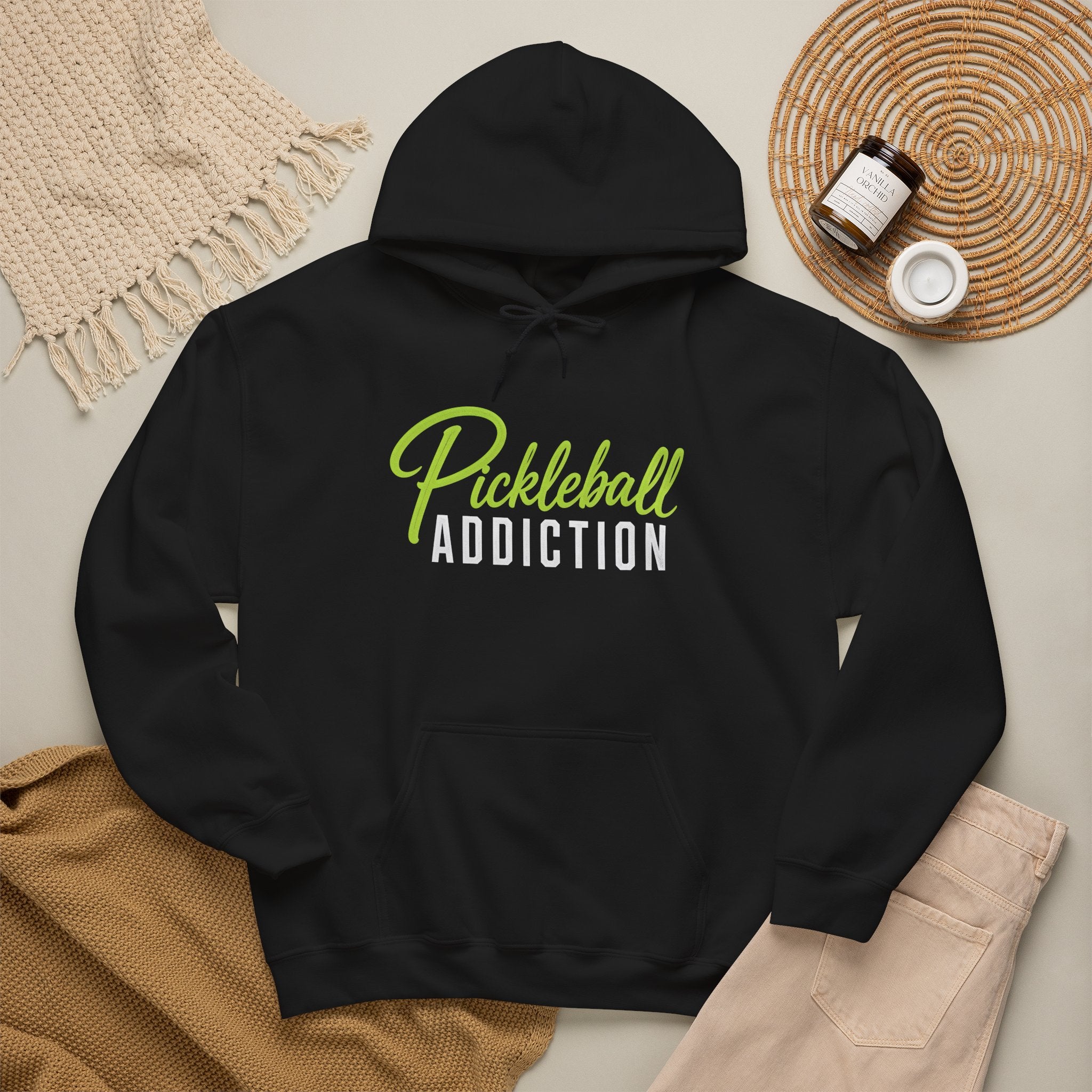 Pickleball Addiction Hoodie - Pickleball Sports Pullover for Players & Fans