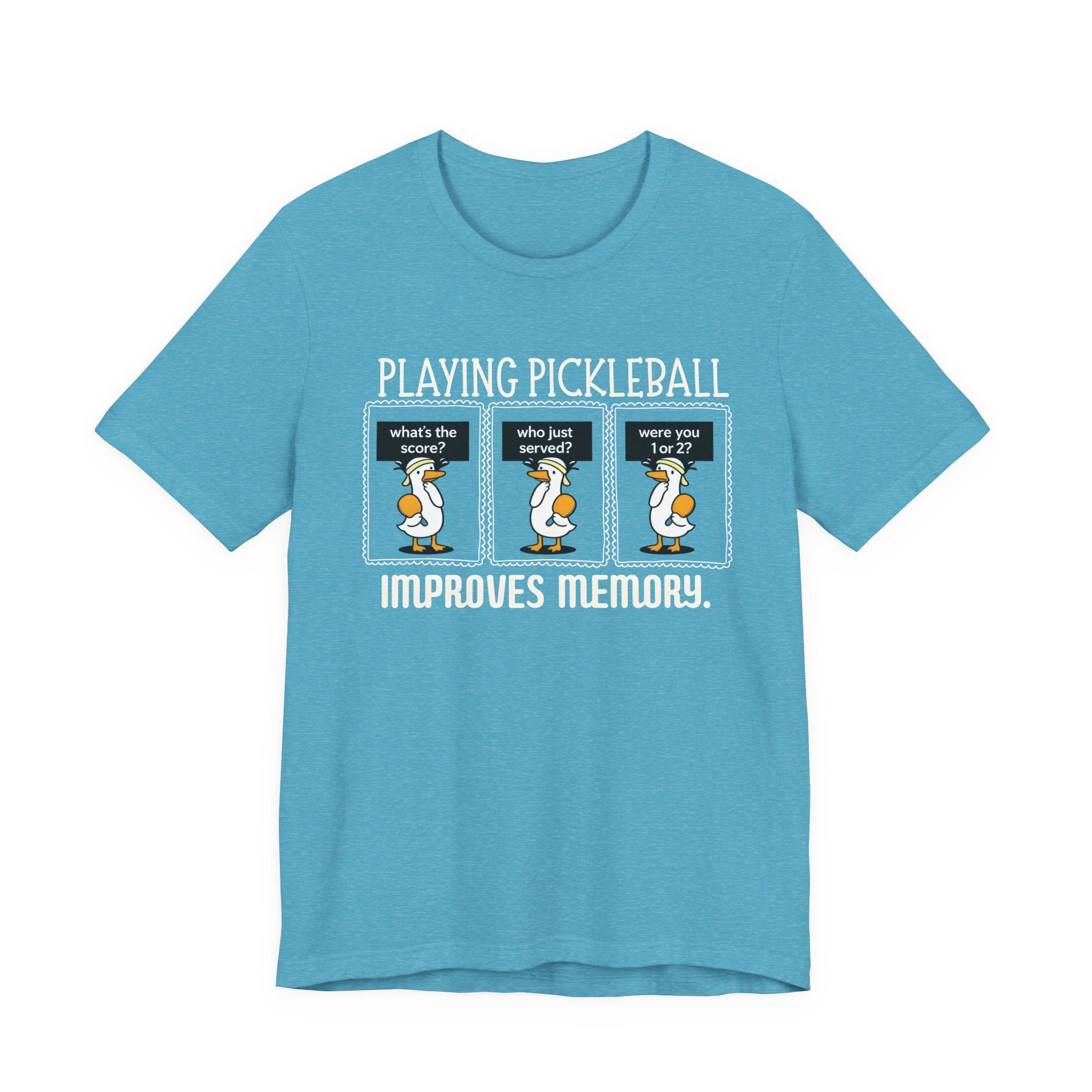Pickleball Tee — "Playing Pickleball Improves Memory" Funny Penguin Graphic Shirt