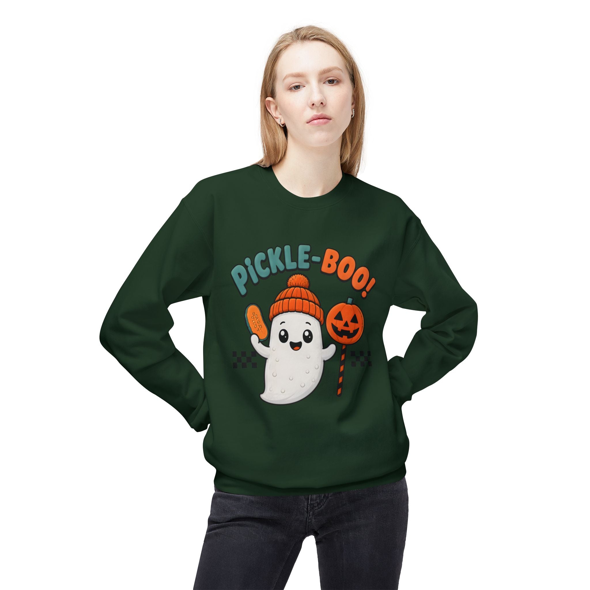 Halloween Pickle-Boo Ghost Sweatshirt