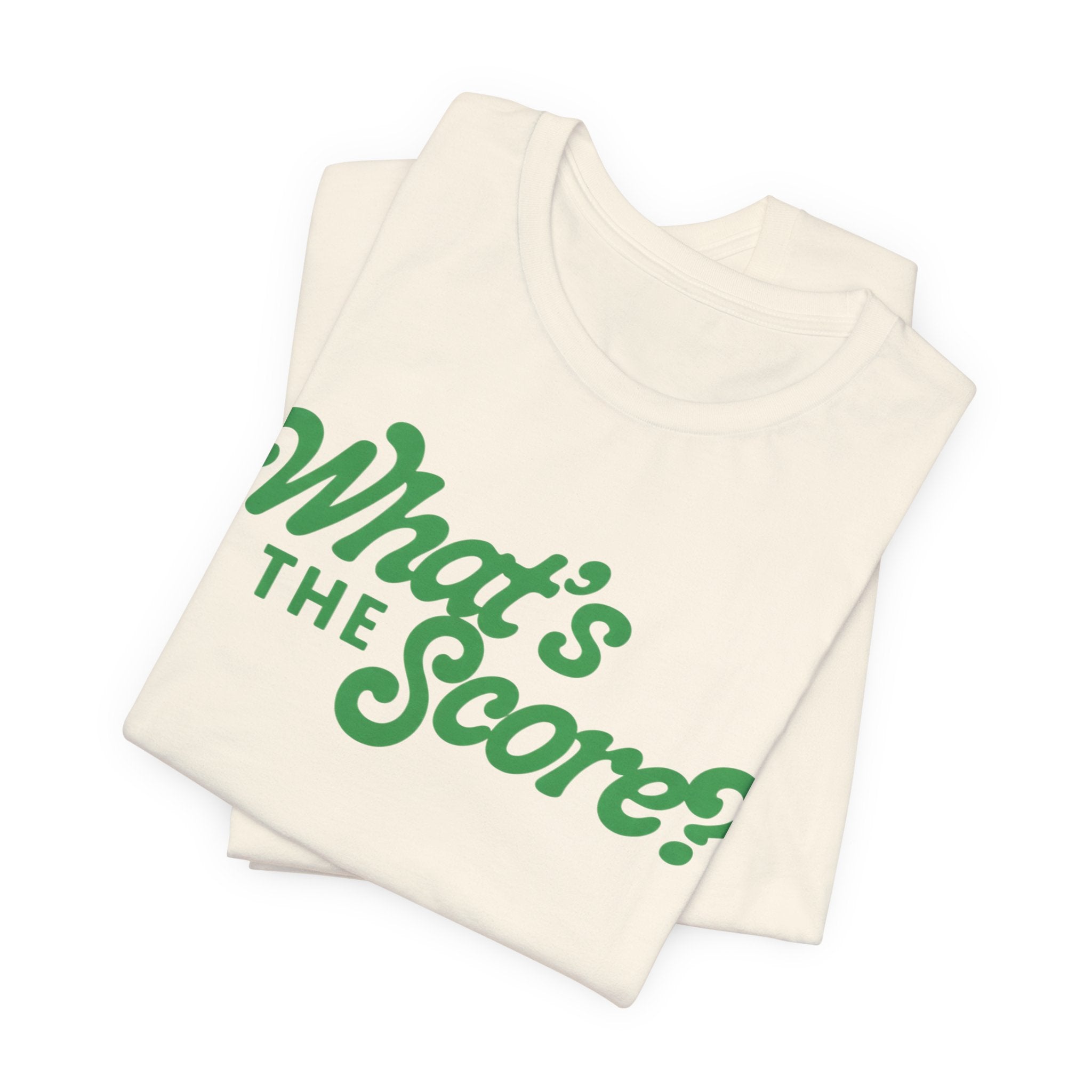 What's The Score? Graphic Tee — Retro Script Sports Fan T-Shirt