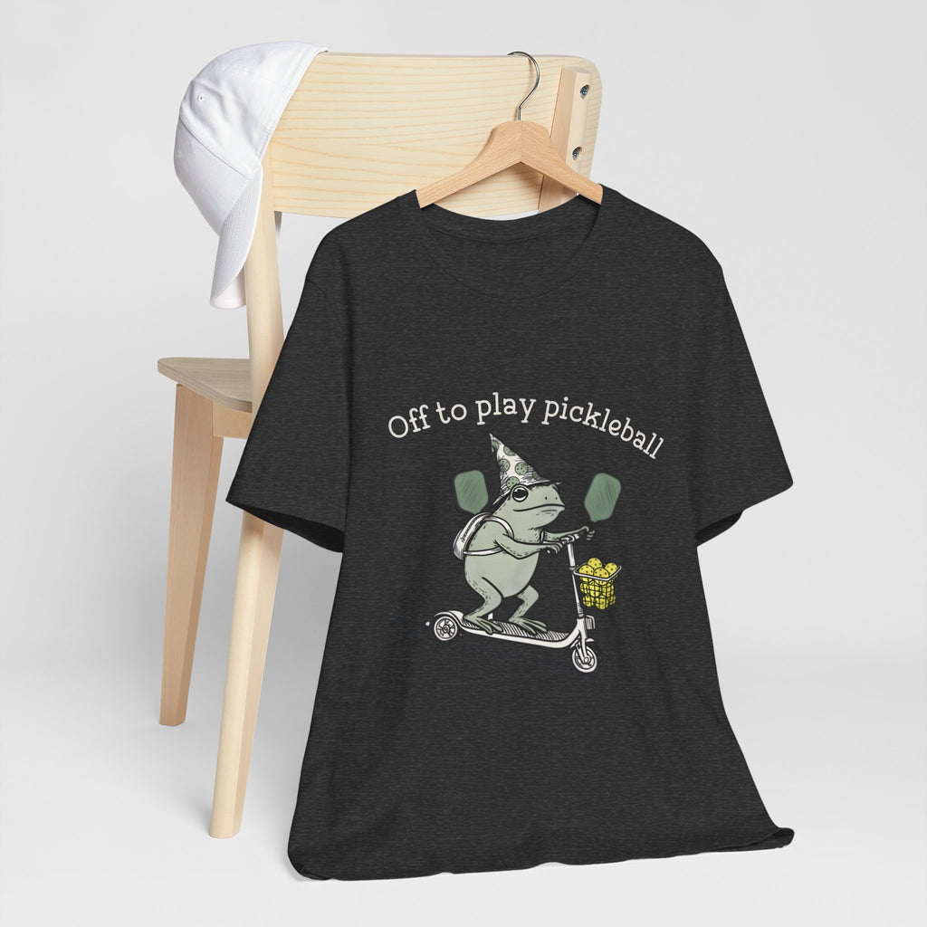 Pickleball Scooter T‑Shirt — "Off to Play Pickleball" Funny Player Tee