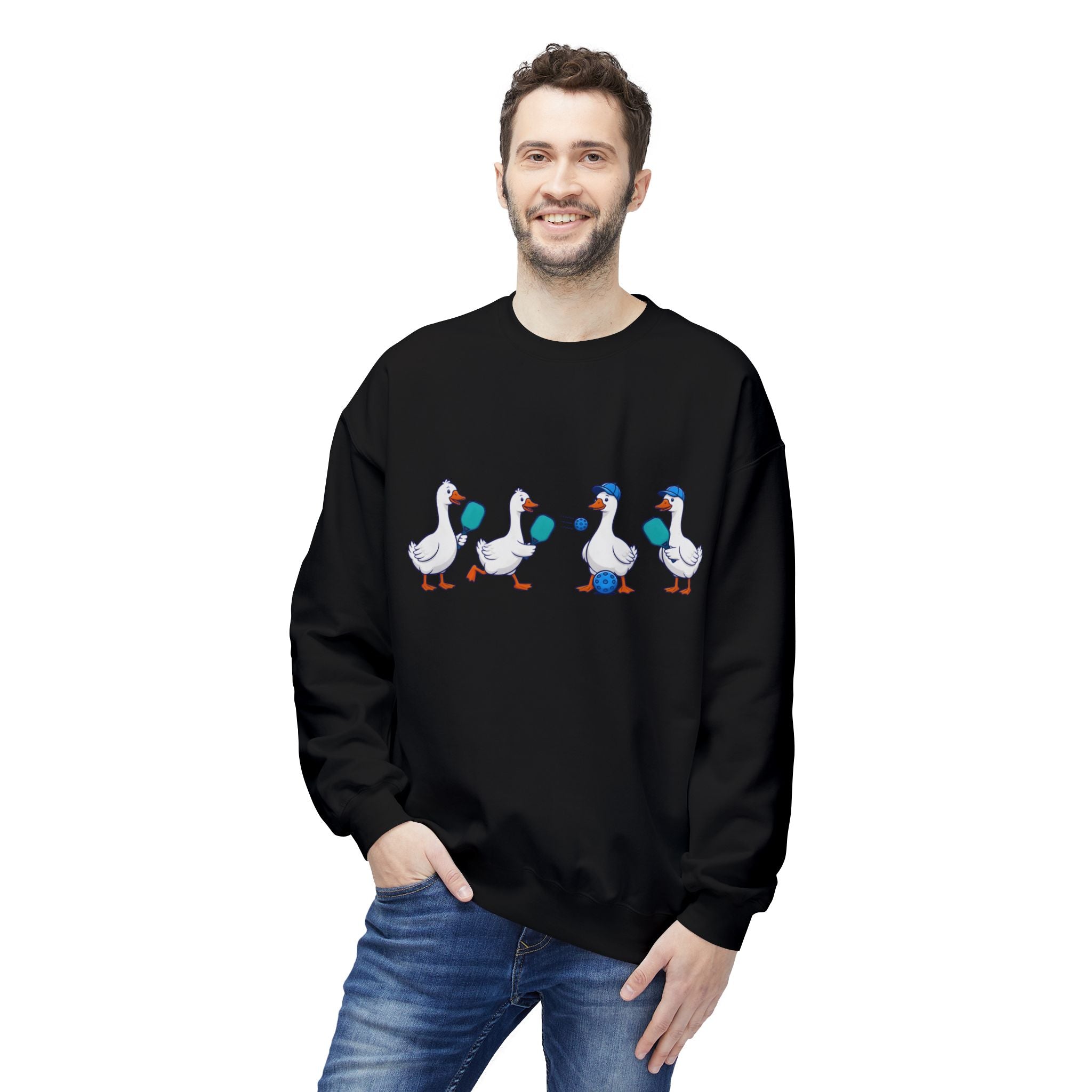 Duck Parade Crewneck Sweatshirt – Cute Cartoon Ducks Graphic