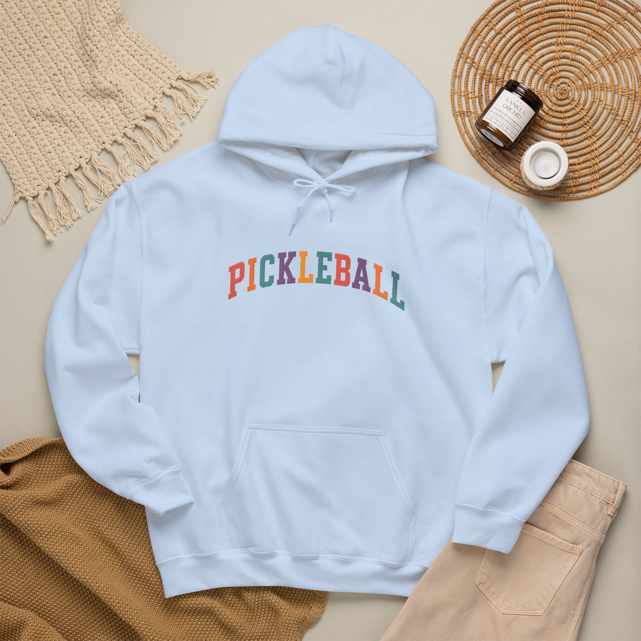 Pickleball Rainbow Hoodie — Colorful Pickleball Pullover for Players & Fans