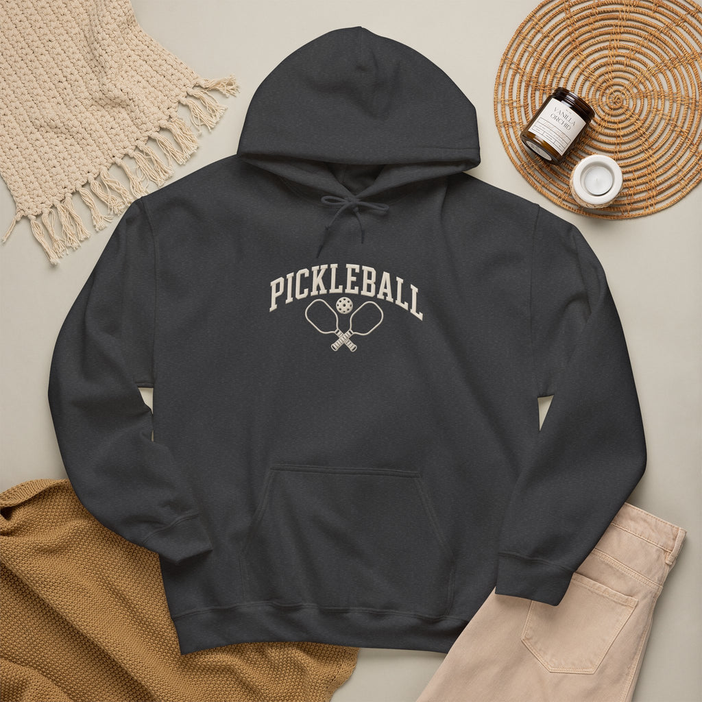 Pickleball Hoodie — Vintage Racket & Ball Graphic Sweatshirt