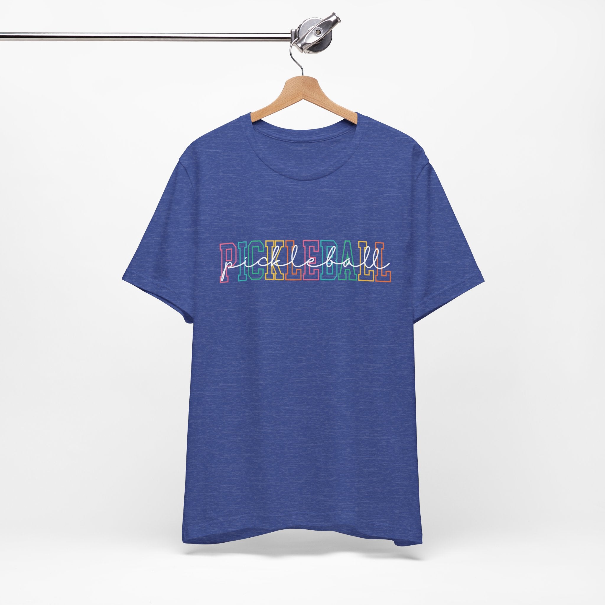 Pickleball Retro Outline T-Shirt — Colorful Athletic Court Tee