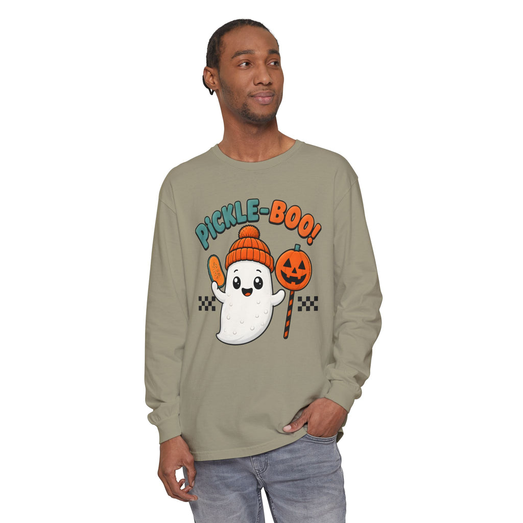 Pickle-Boo! Ghost Halloween Long Sleeve Tee
