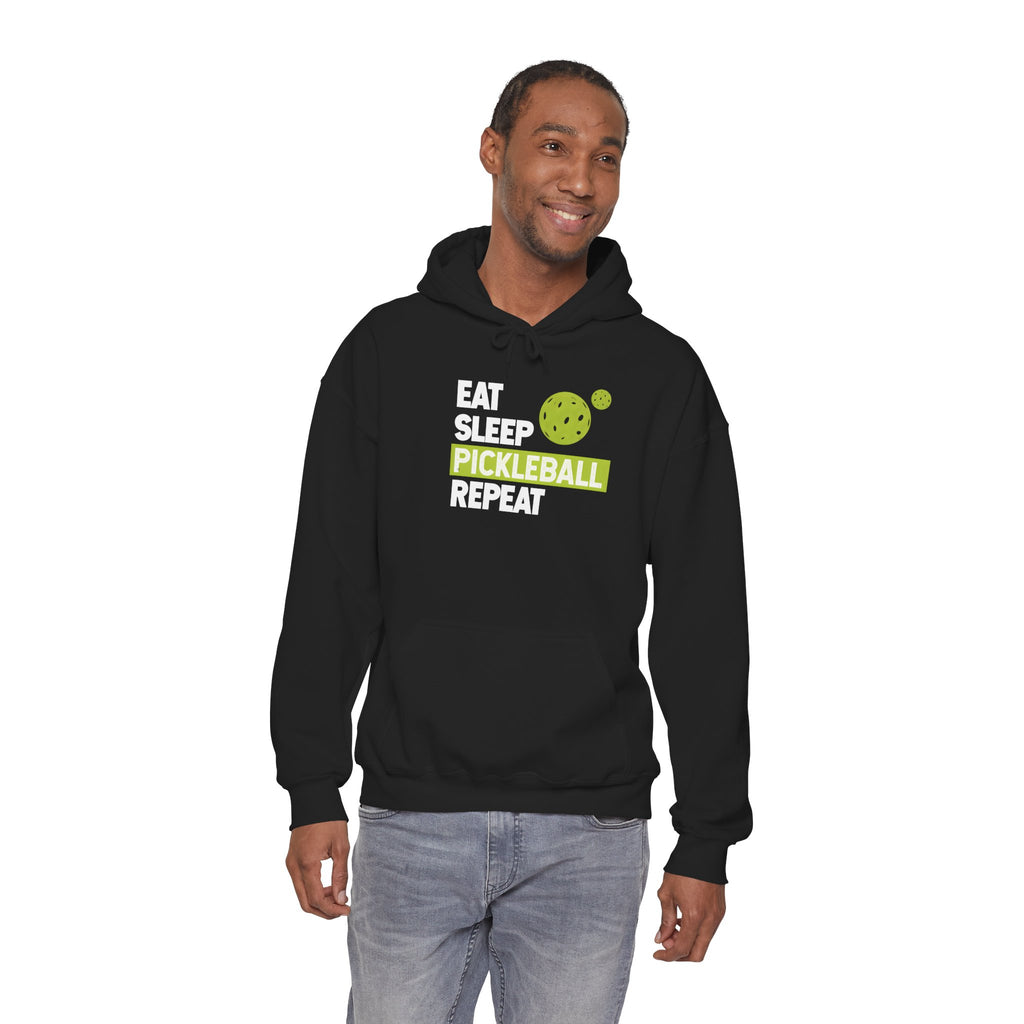 Pickleball Hoodie - "Eat Sleep Pickleball Repeat" Pullover for Players & Fans