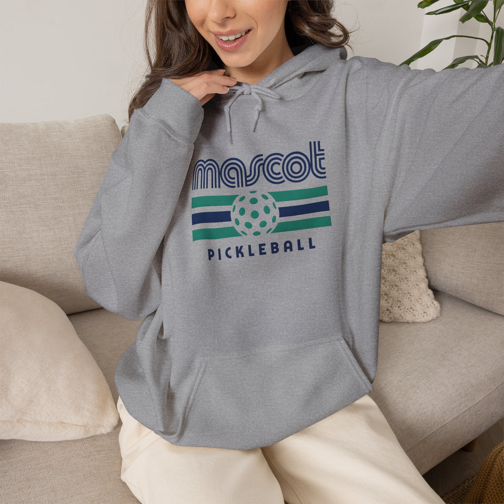 Mascot Pickleball Hoodie — Retro Striped Pickleball Pullover