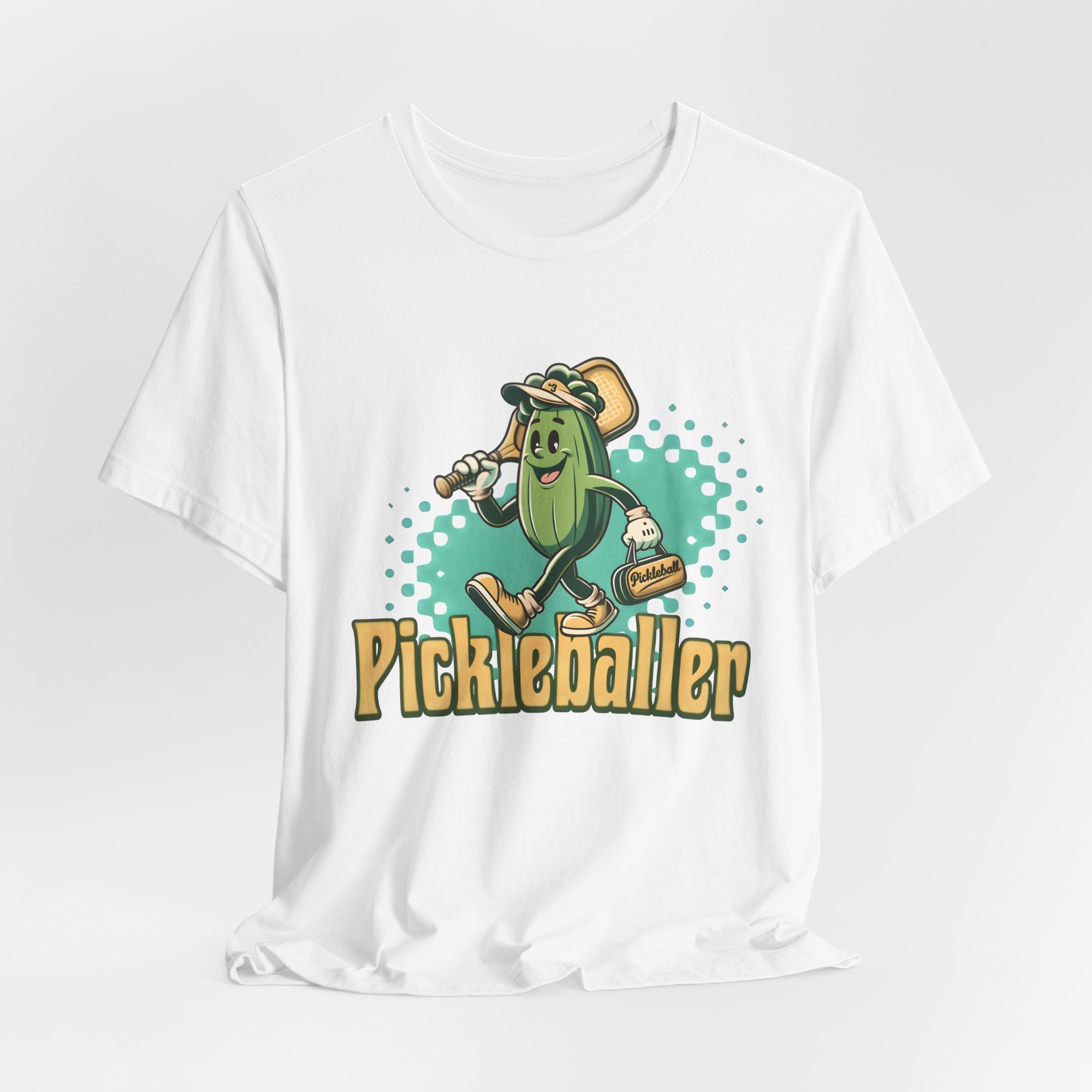 Pickleballer Graphic Tee — Retro Pickle Character Pickleball T‑Shirt