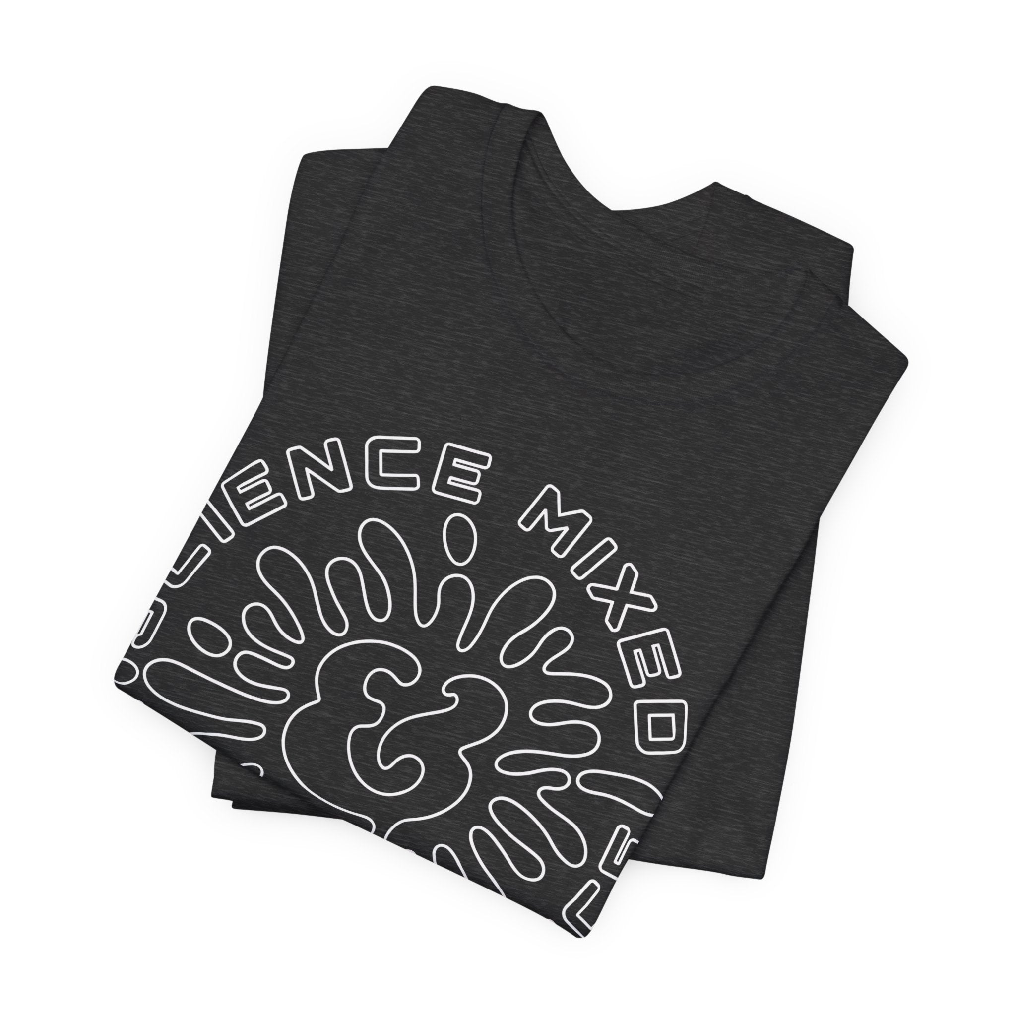 Science & Violence Graphic Tee — Retro Psychedelic Badge T‑Shirt