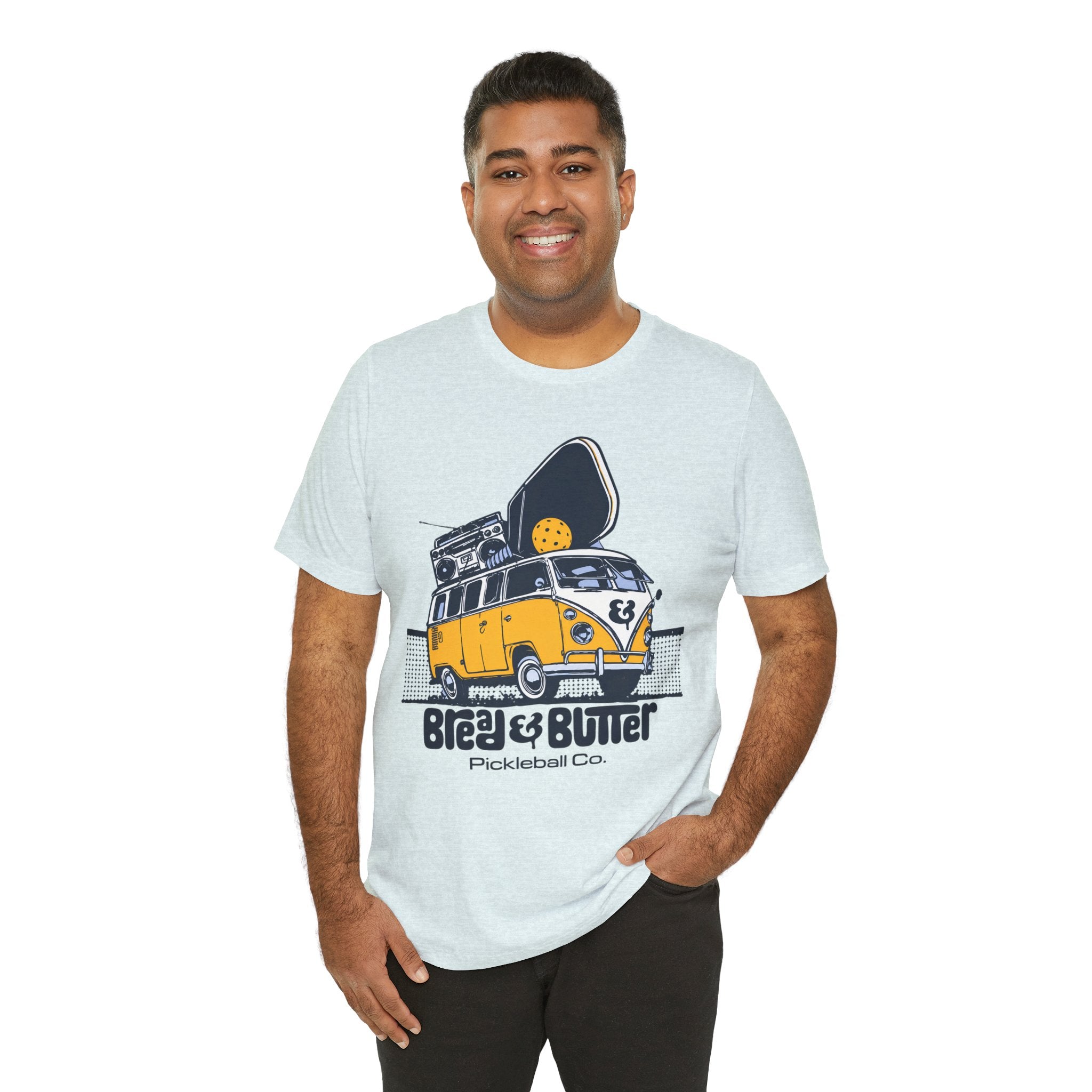 Pickleball Camper Tee — "Bread & Butter" VW Van Design