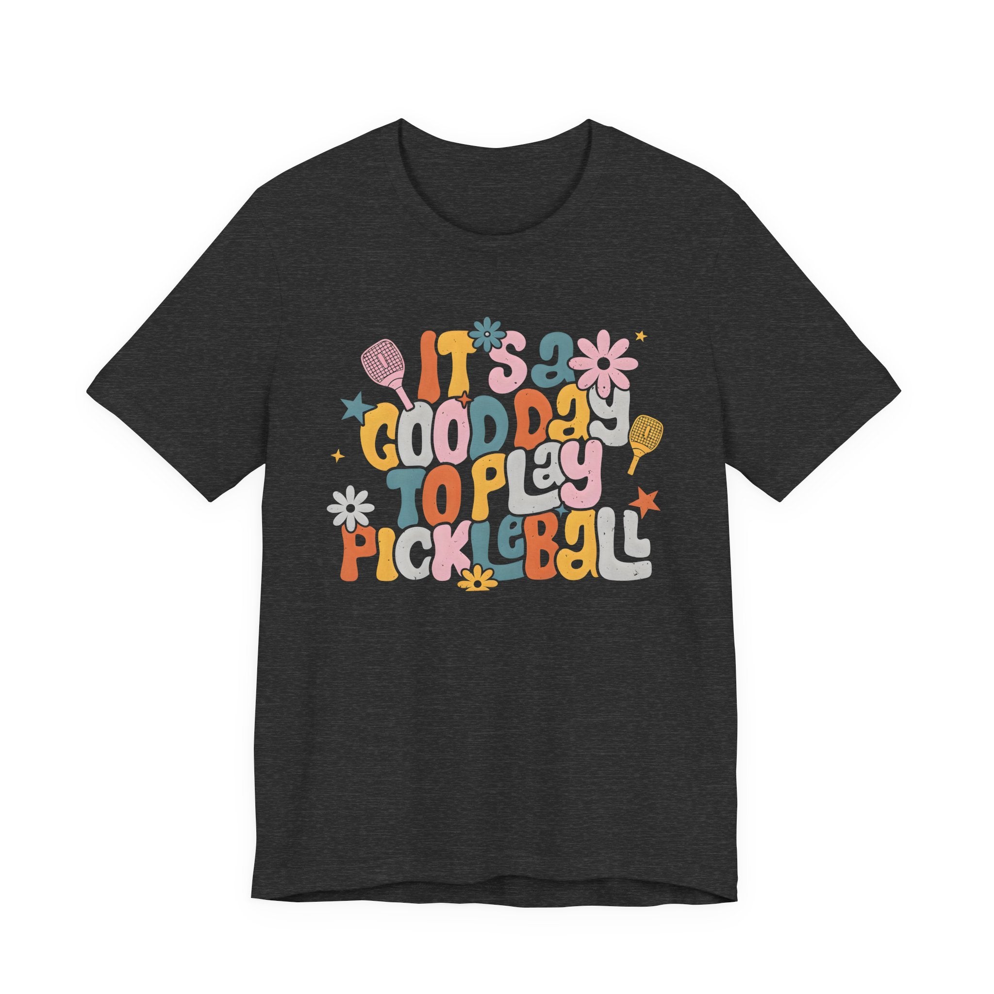 Pickleball Tee - "It's a Good Day to Play Pickleball" Retro Floral Graphic T-Shirt