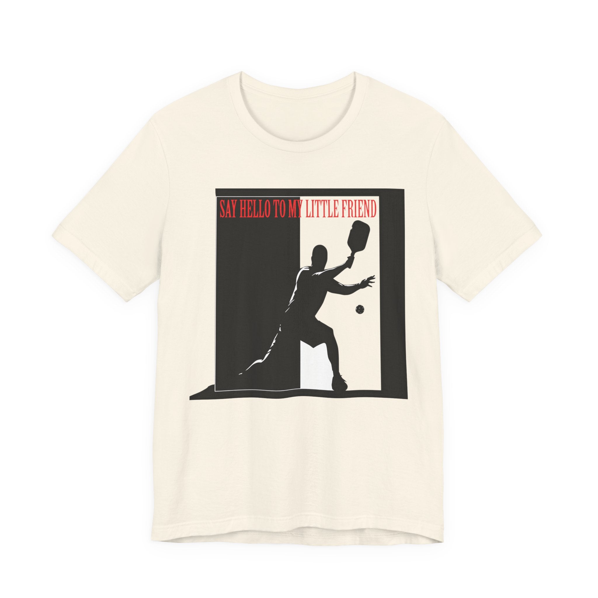 Tennis Tee — "Say Hello to My Little Friend" Retro Silhouette Shirt