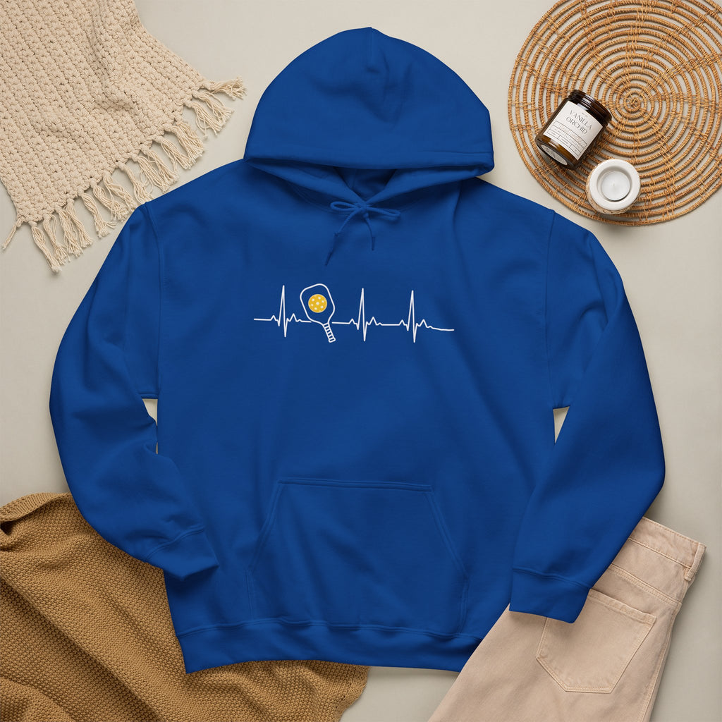Hoodie — Minimal Tiny Sun Chest Graphic, Casual Cozy Pullover
