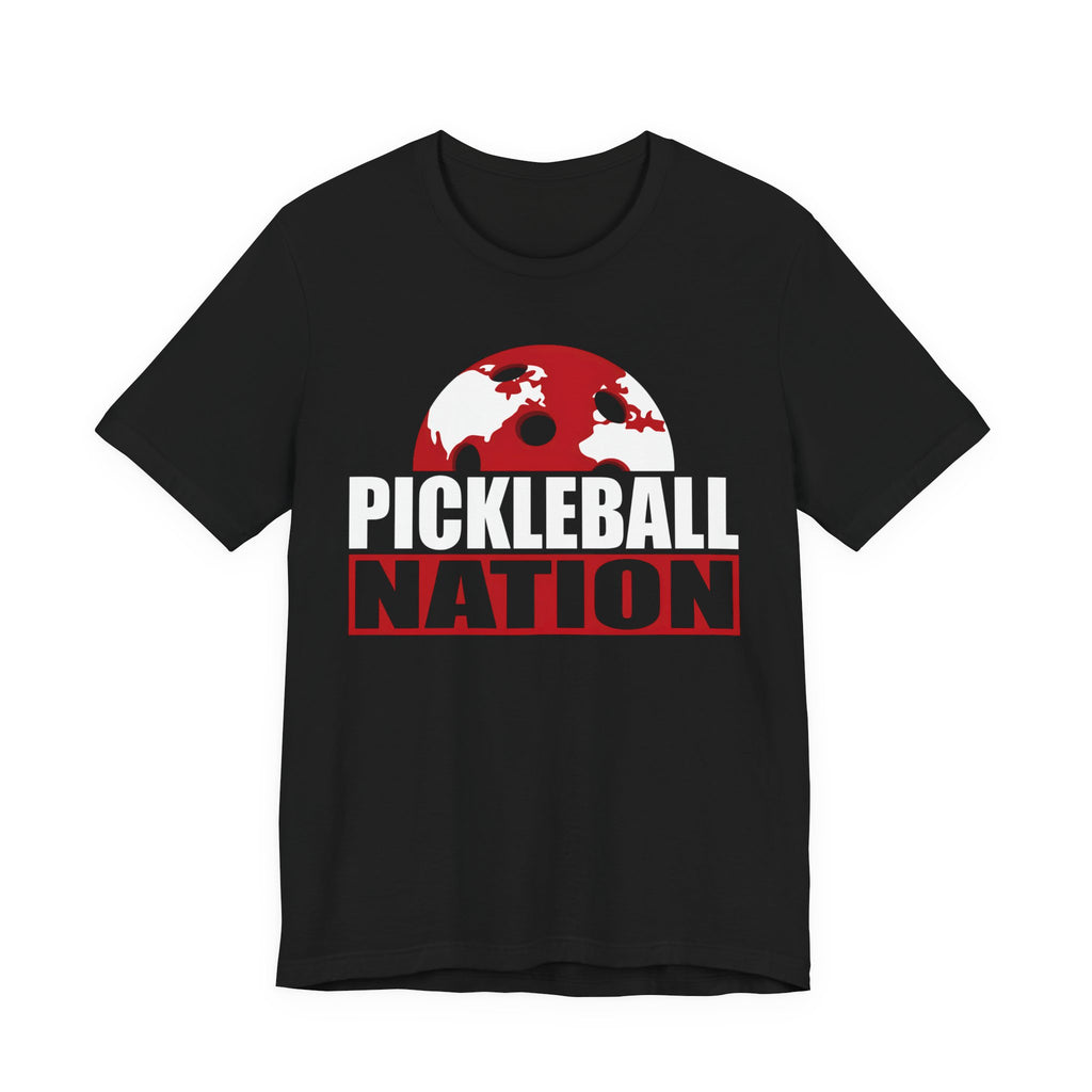 Pickleball Nation T‑Shirt – Bold Red & White Graphic Tee for Players and Fans