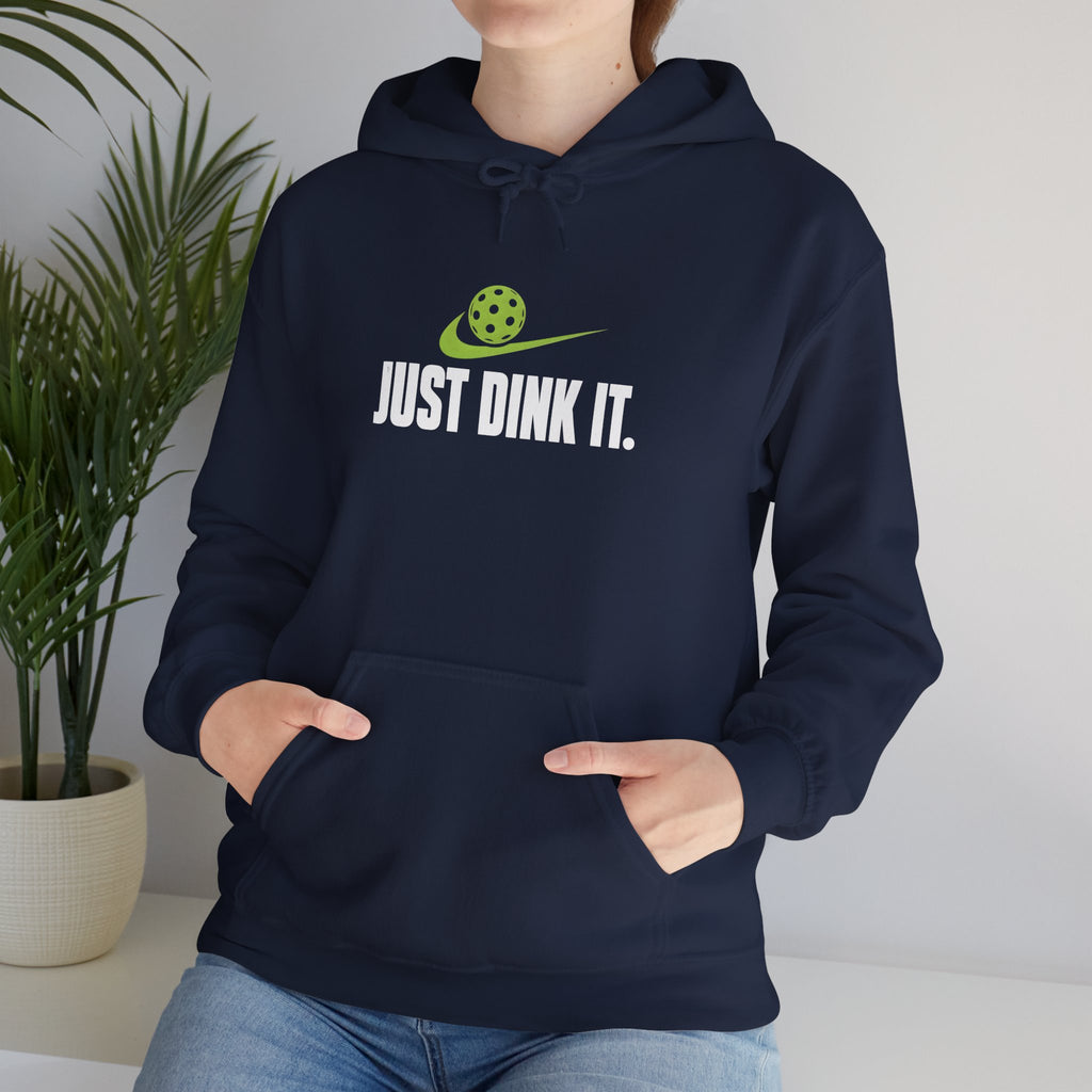 Pickleball Hoodie - "Just Dink It." Sweatshirt with Ball & Paddle Graphic