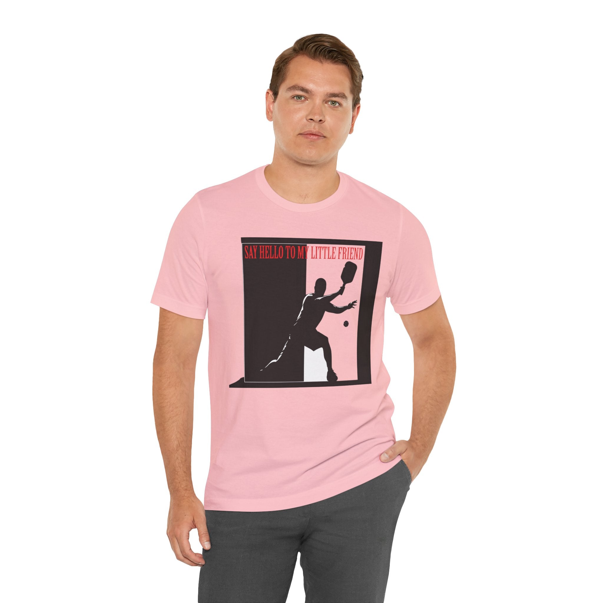 Tennis Tee — "Say Hello to My Little Friend" Retro Silhouette Shirt
