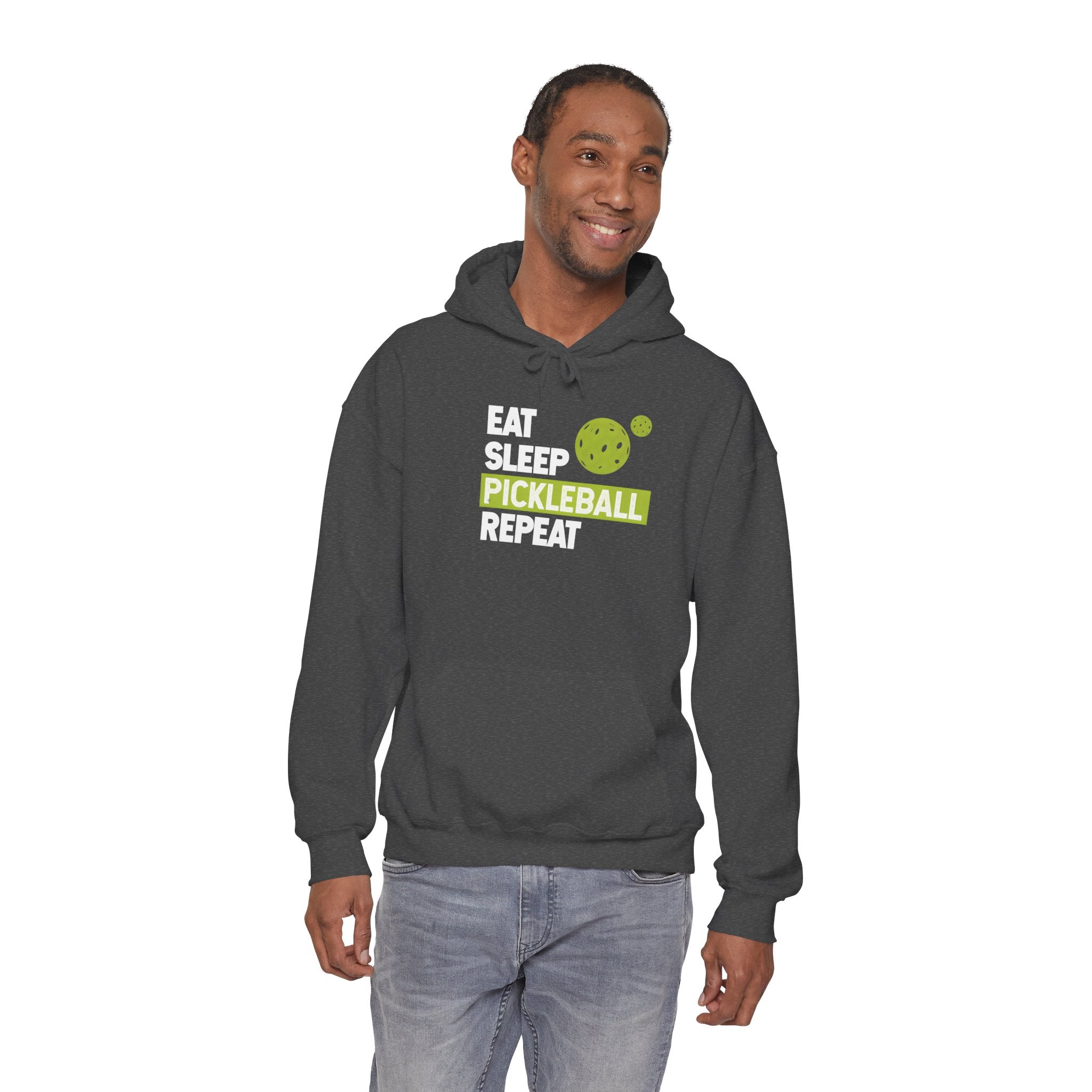 Pickleball Hoodie - "Eat Sleep Pickleball Repeat" Pullover for Players & Fans