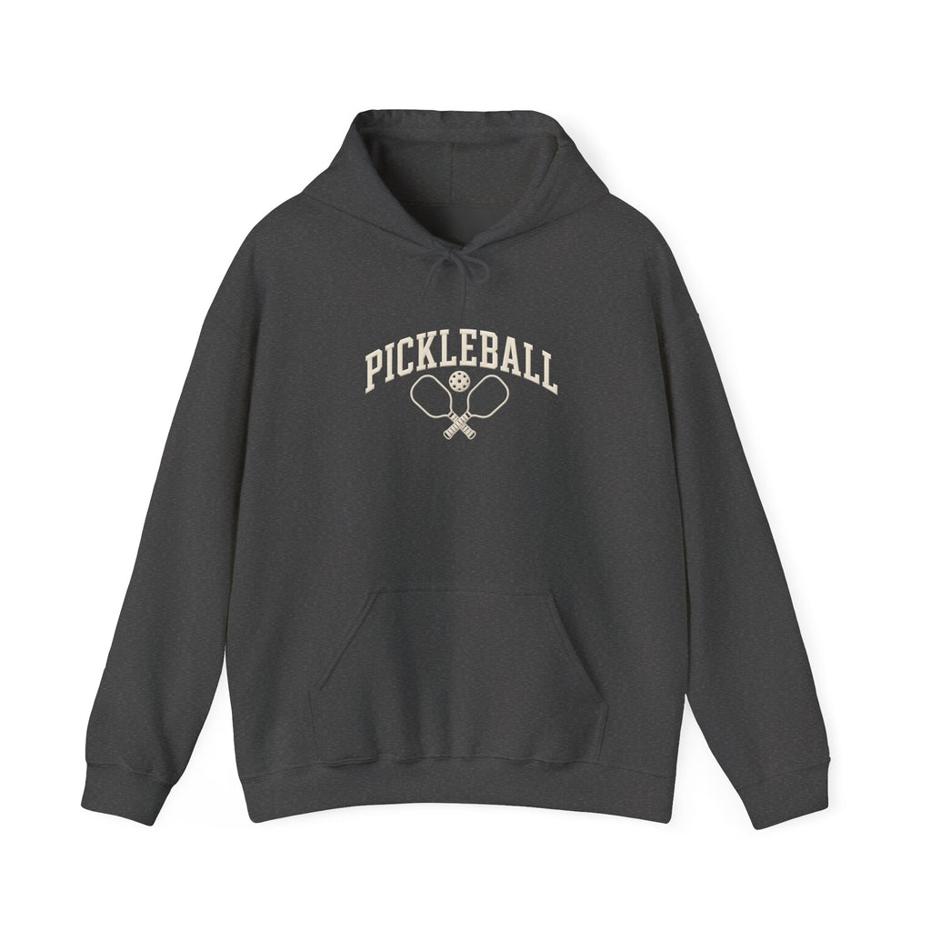 Pickleball Hoodie — Vintage Racket & Ball Graphic Sweatshirt