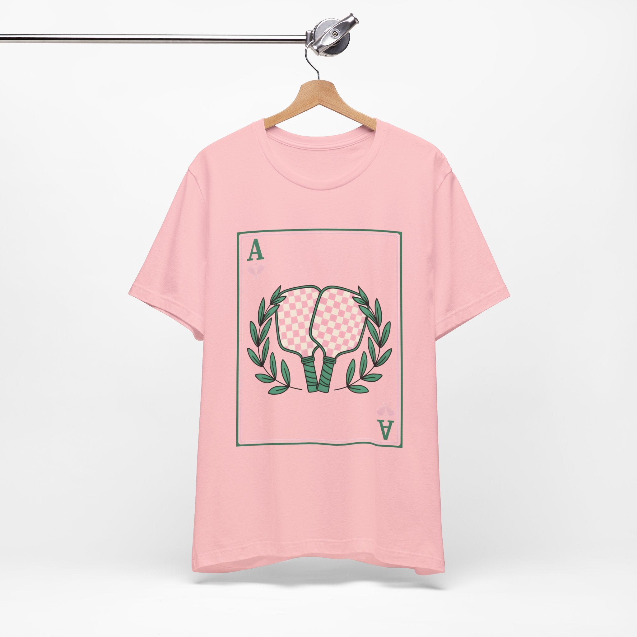 Ace of Hearts Playing Card Tee — Pink Checker Butt Graphic T-Shirt