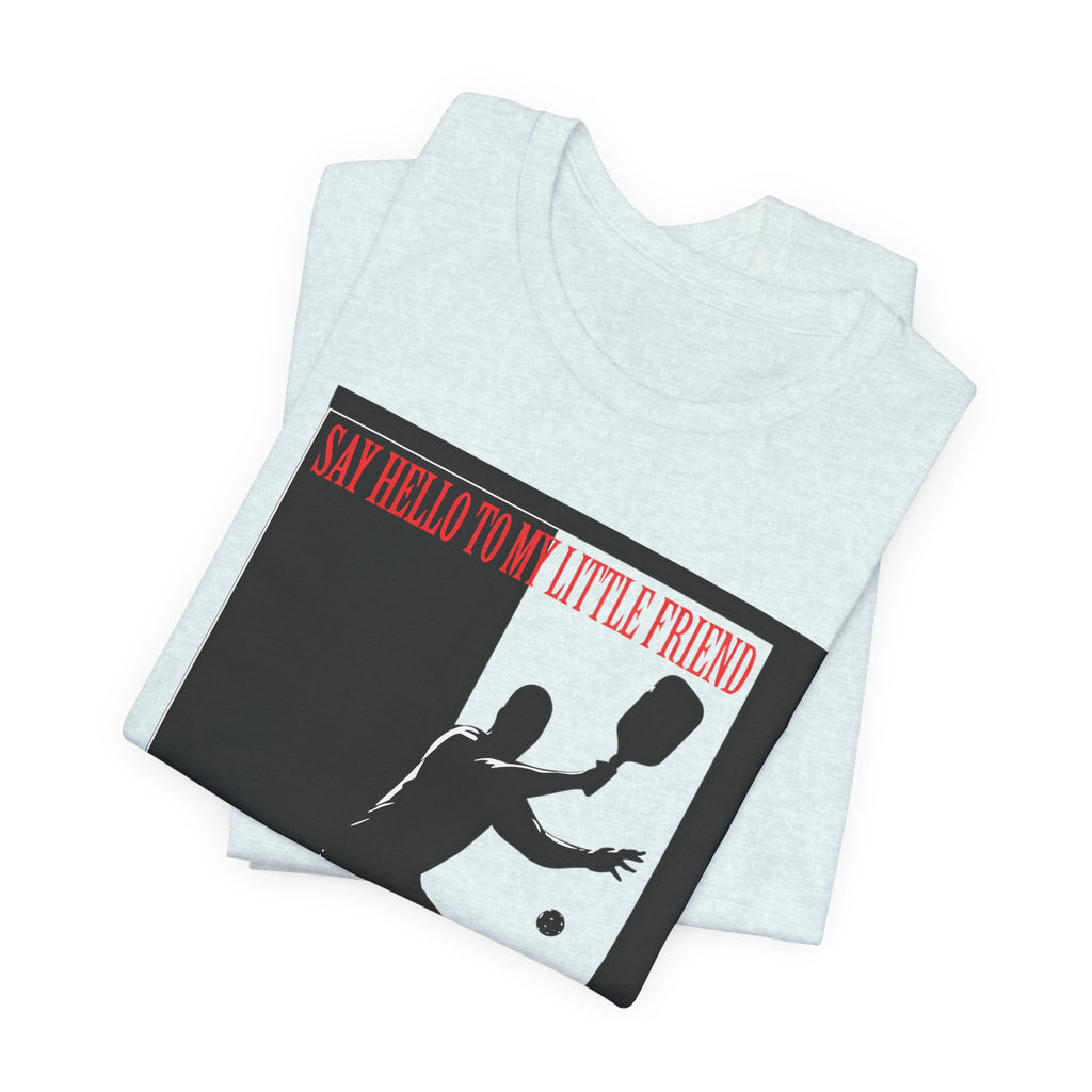 Tennis Tee — "Say Hello to My Little Friend" Retro Silhouette Shirt