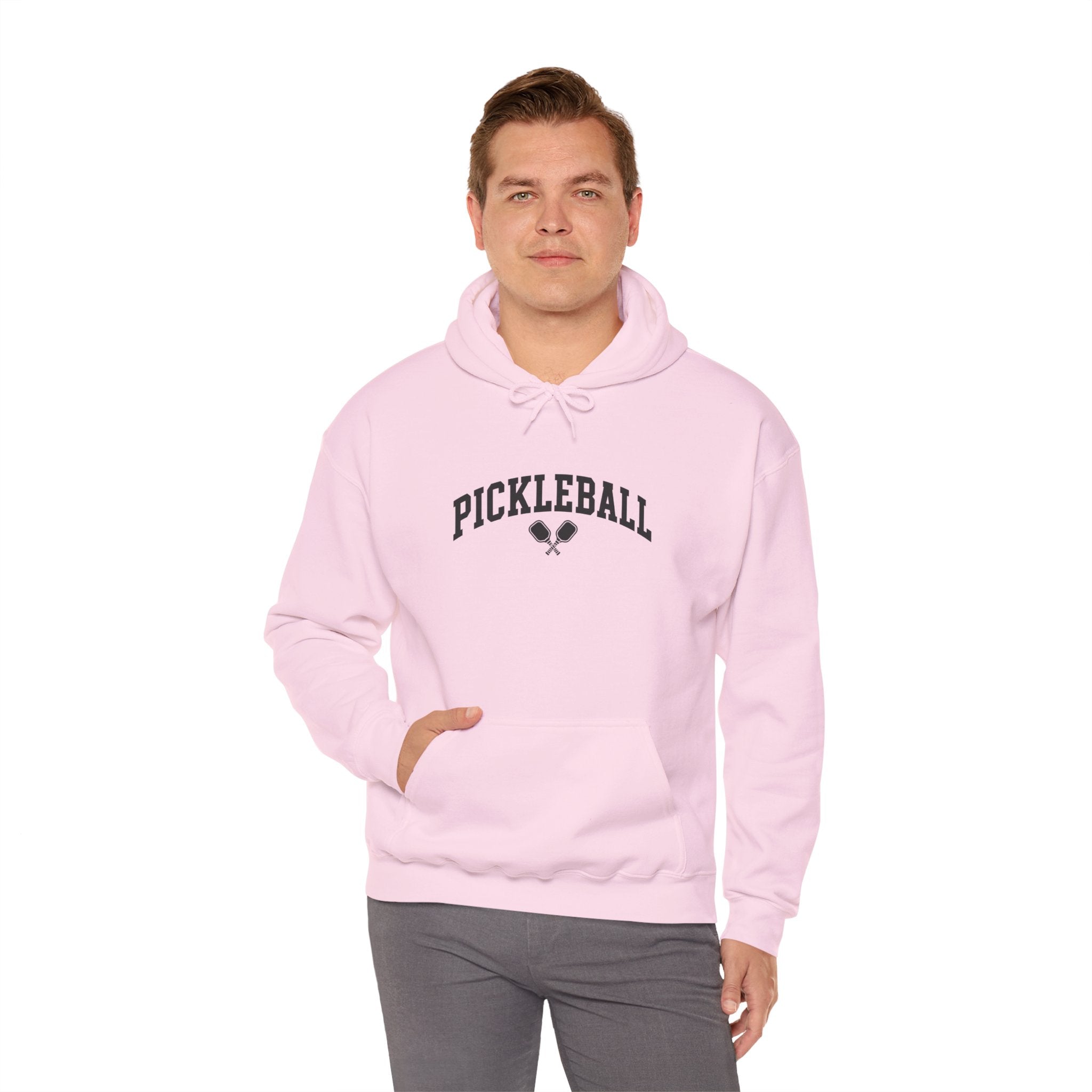 Pickleball Hoodie — Classic Pickleball Text with Paddles Pullover