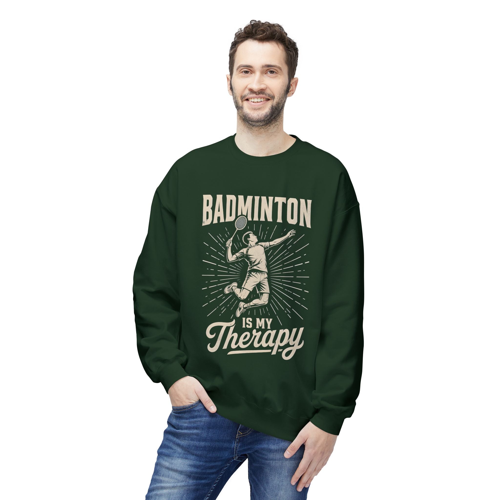 Badminton Is My Therapy Crewneck Sweatshirt