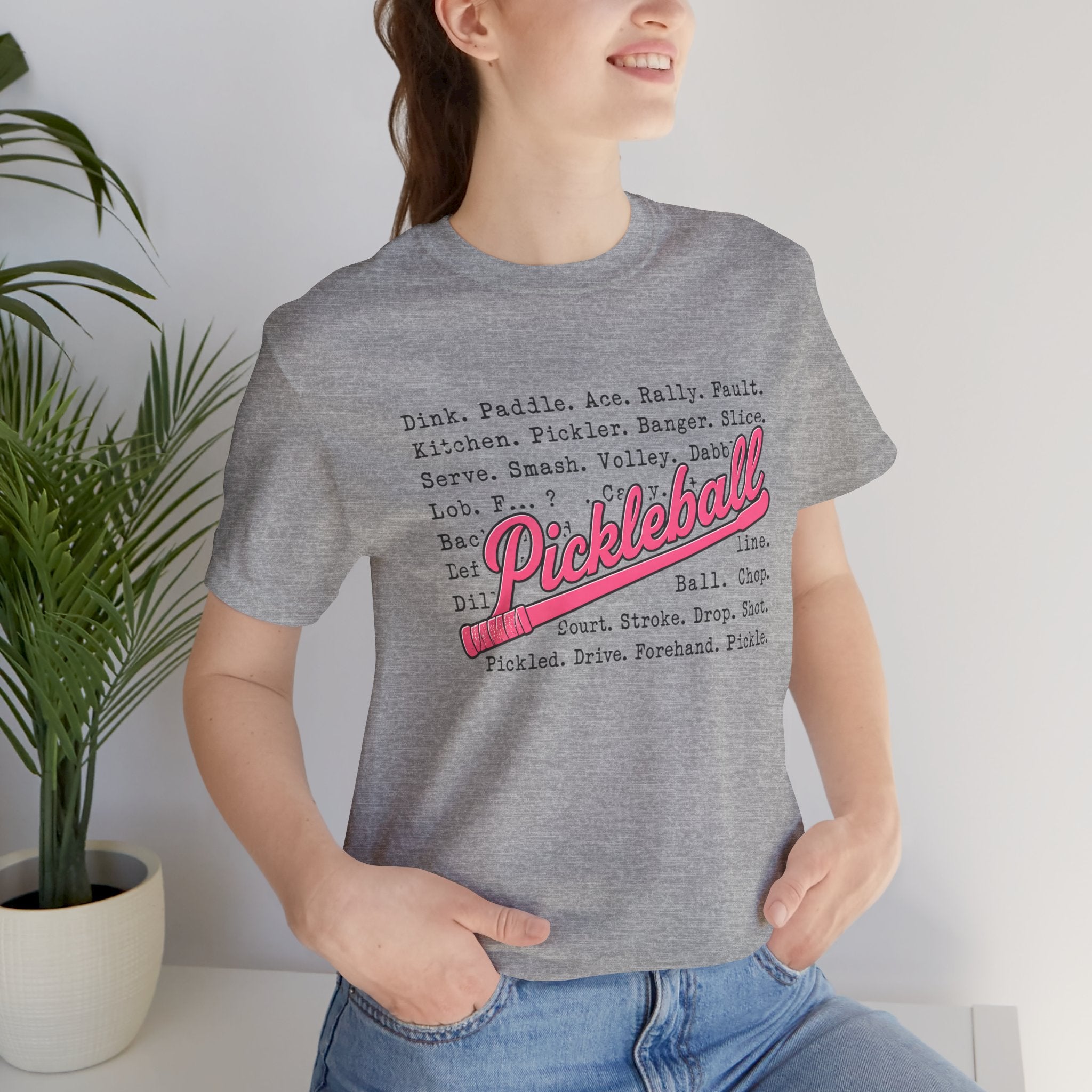 Pickleball Tee — Retro Pink Script Graphic Shirt